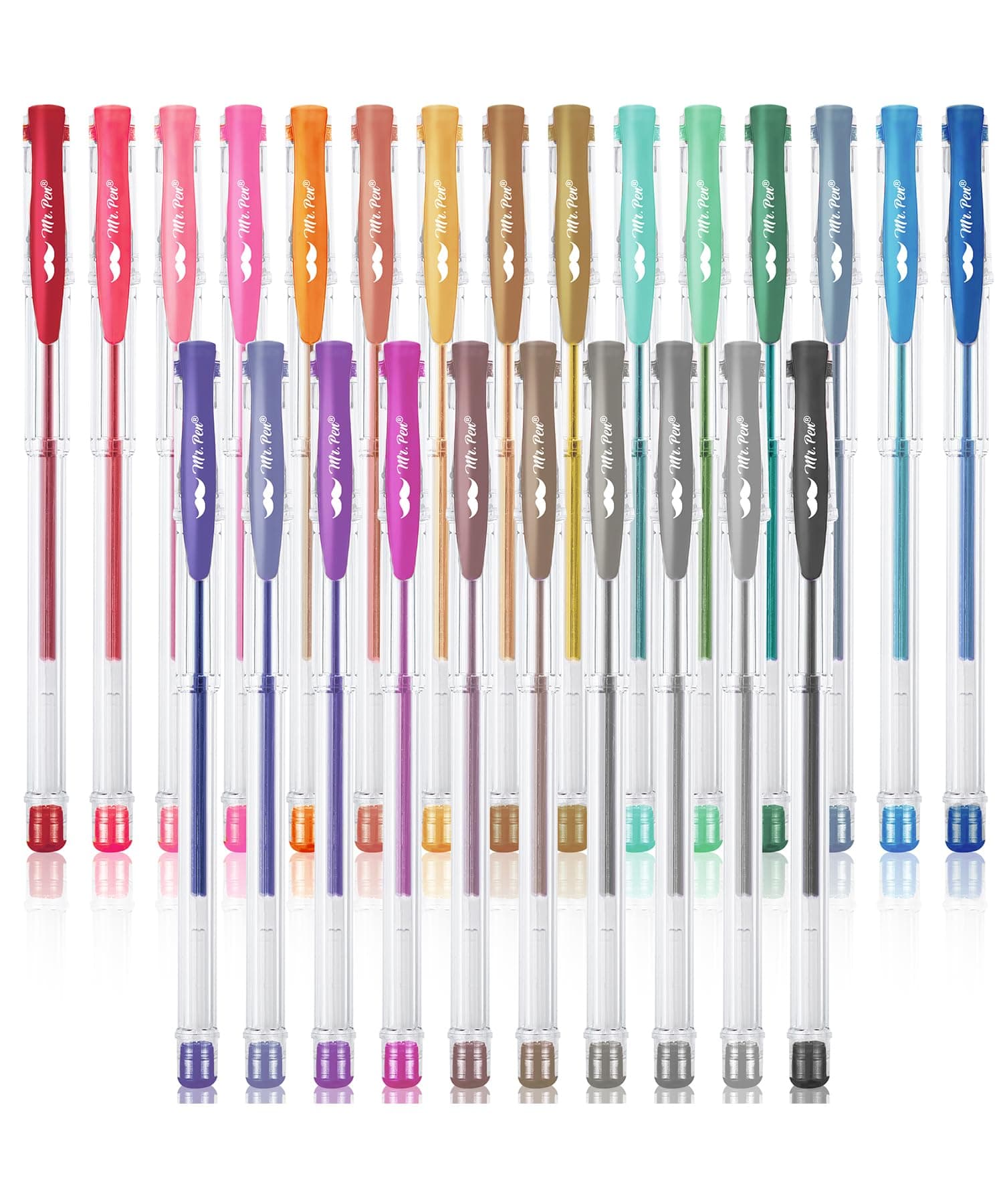 Mr. Pen- Metallic Gel Pens, 25 Unique Metallic Colors, Gel Pens for Adult Coloring Book