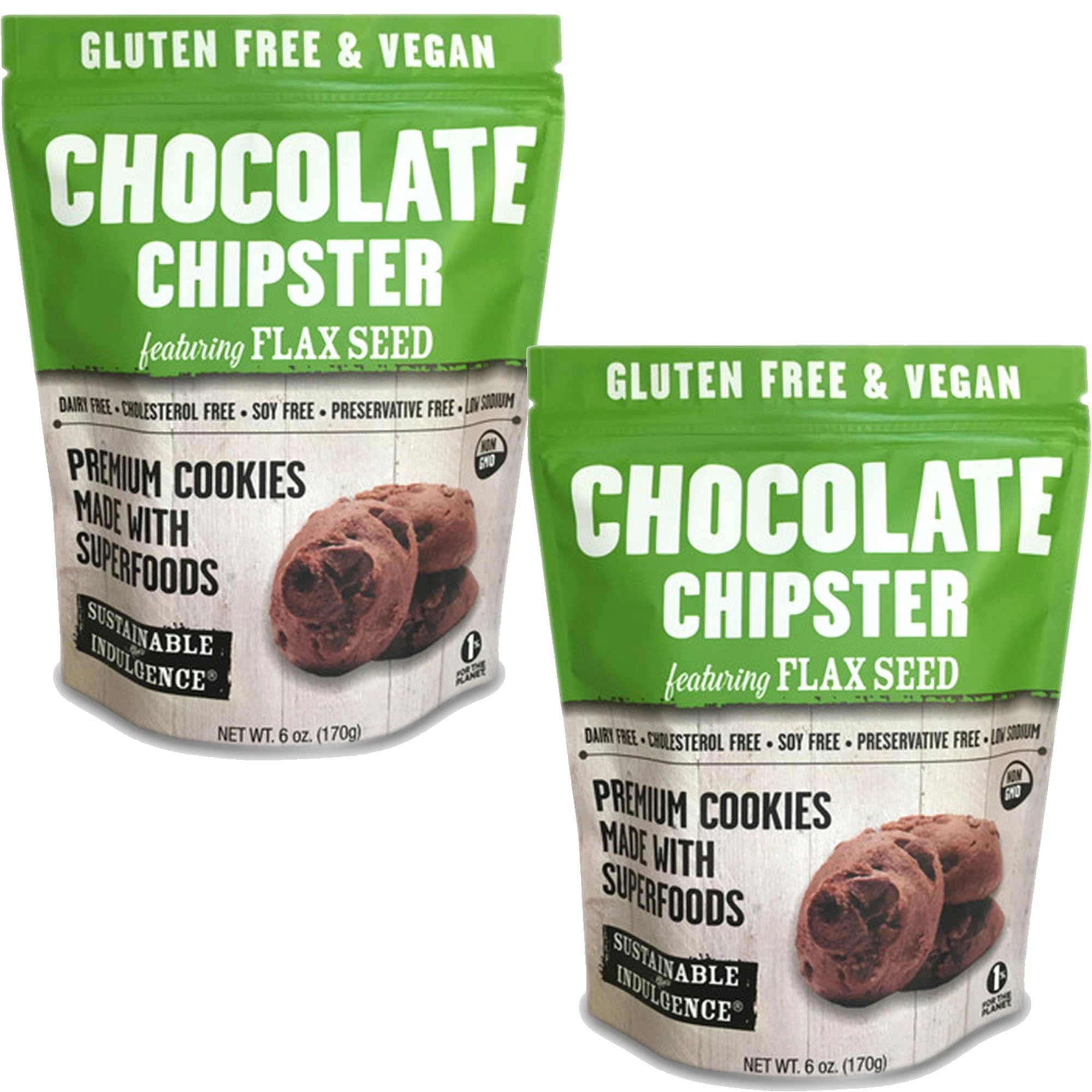 Gluten Free and Vegan Chocolate Chipster Cookies - Featuring Flax Seed - Kosher - 2 Pack