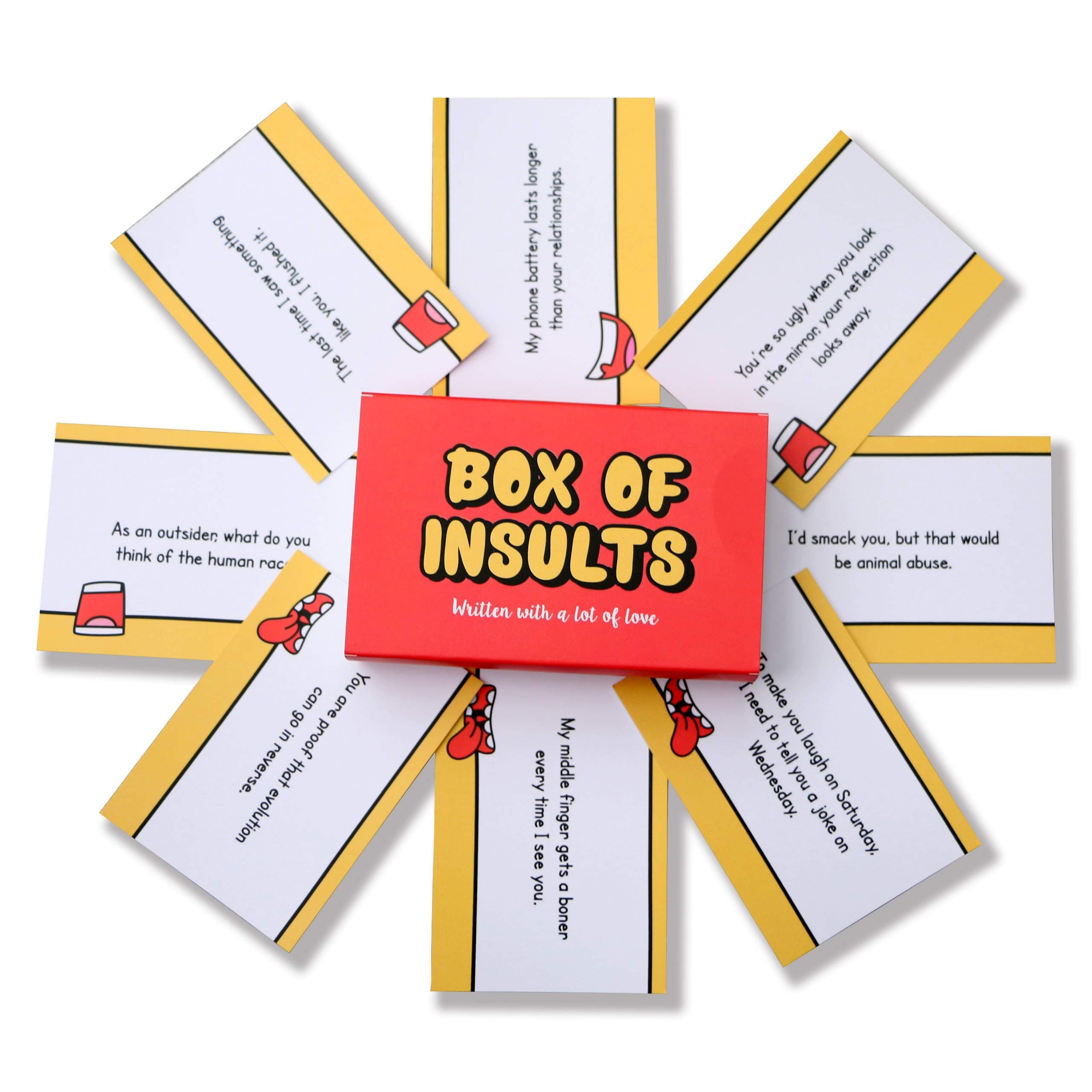Oye Happy - The Original Box of Insults - 21 Funny Prank Cards for Friends/Siblings/Friendship Day Gift