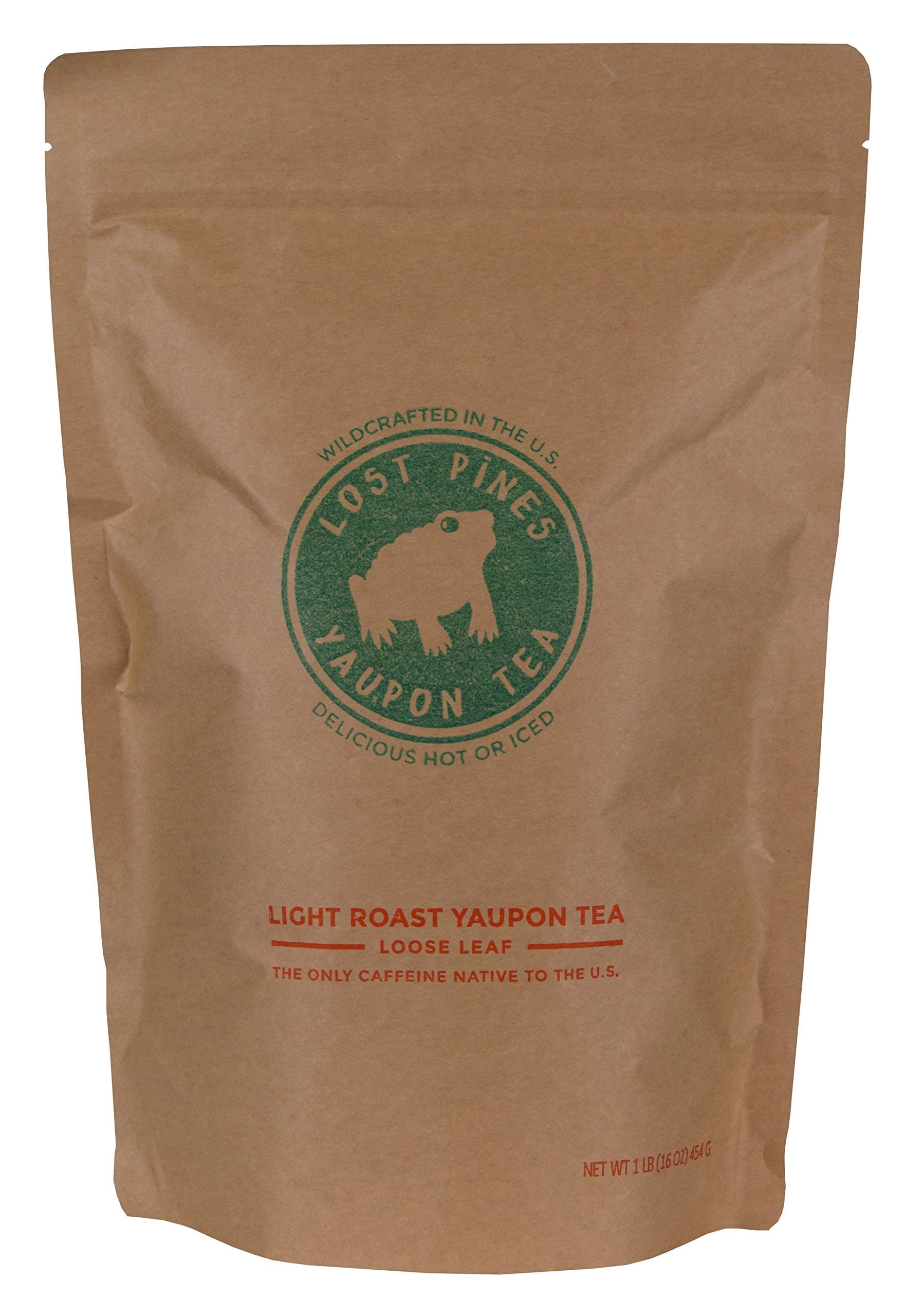 Yaupon Tea - 1LB (16oz) Light Roast (loose leaf) - Lost Pines Yaupon Tea - Sustainably wild harvested yaupon, the only caffeinated plant native to North America