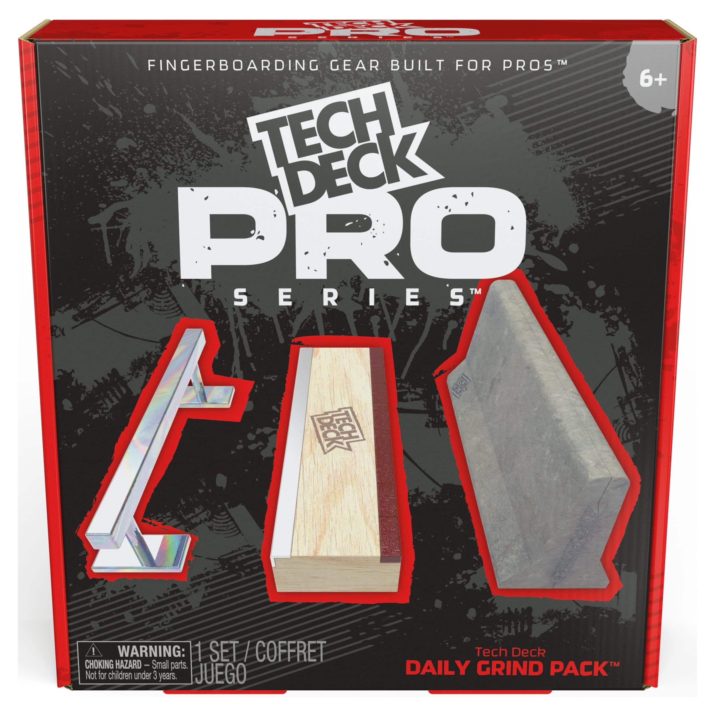 Pro Series Daily Grind Pack with 3 Obstacles, Built for Pros; Kids Toys for Ages 6 and up (Mini Fingerboard Sold Separately)