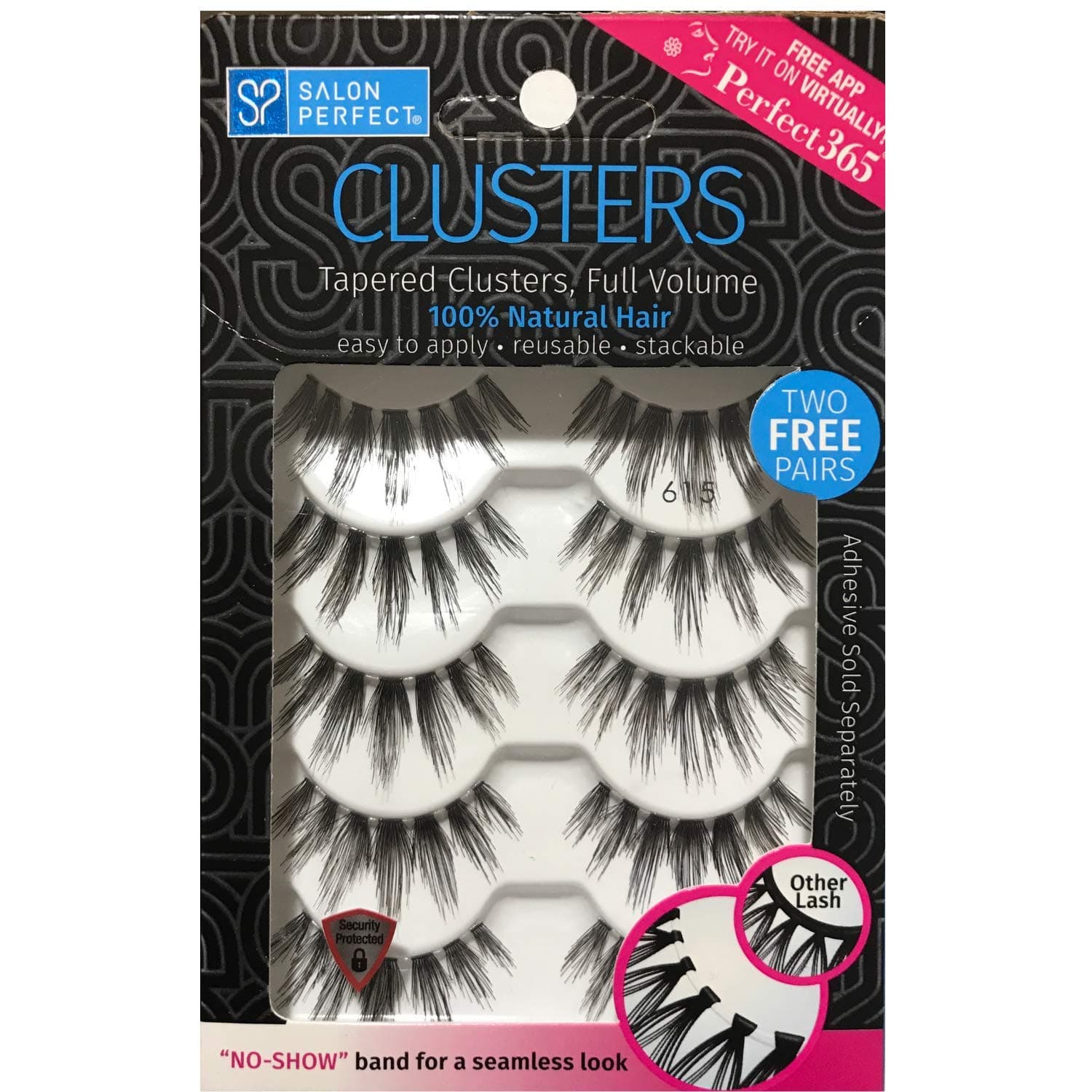 Salon Perfect Perfectly Natural Multi Pack Eyelashes, 615 Black, 5 Pairs