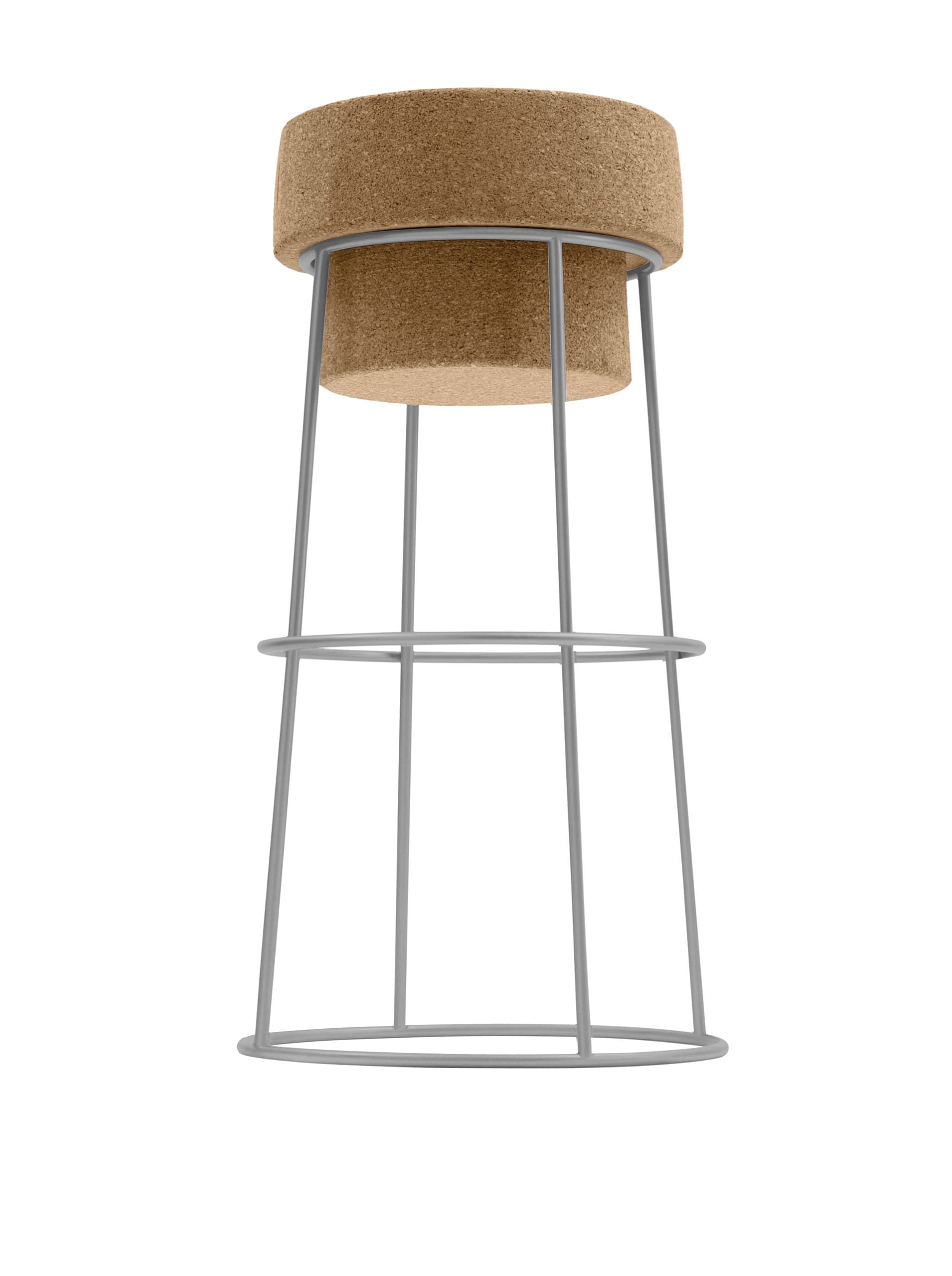 Domitalia Bouchon 25.25" Counter Stool in Satinated Aluminum