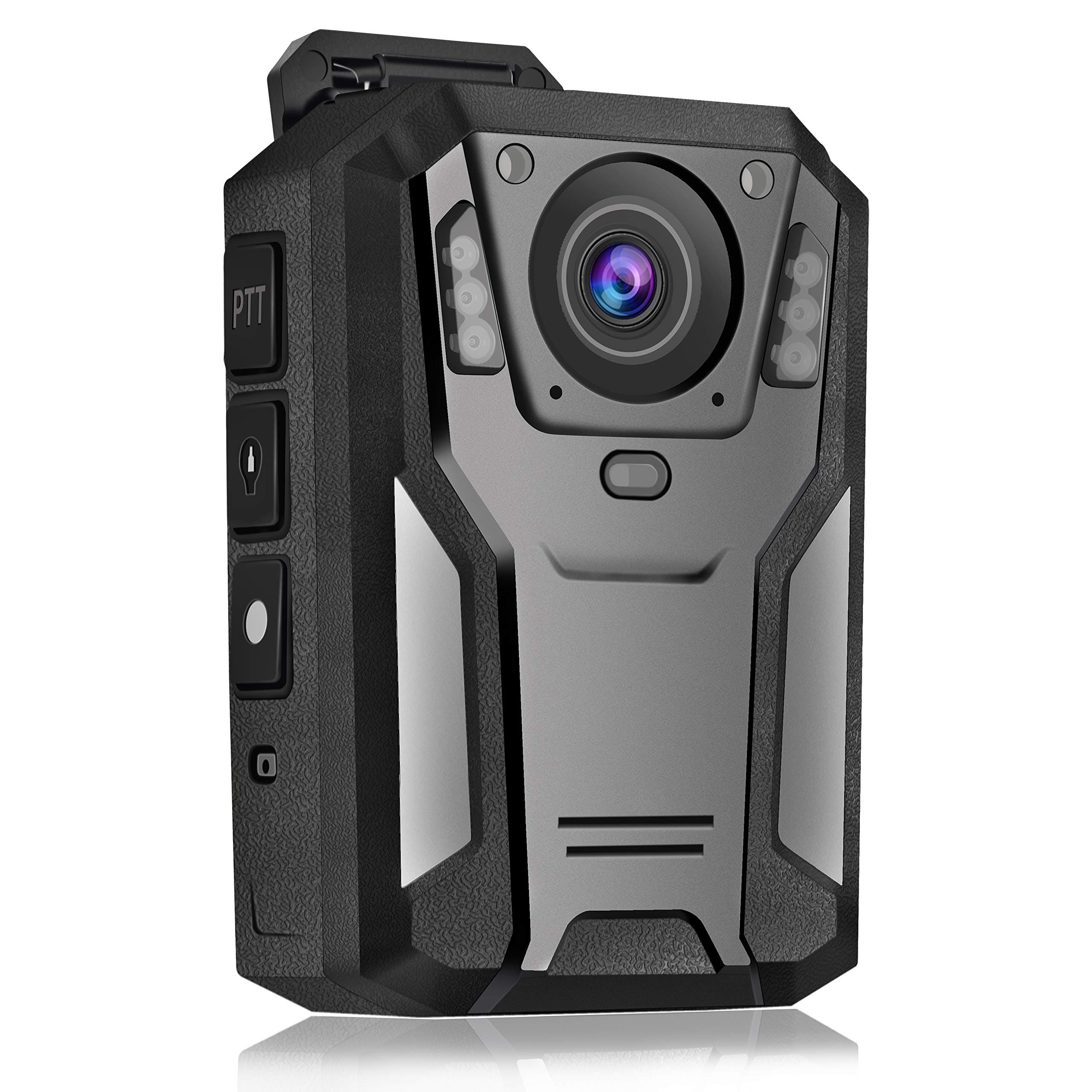 P100 2K Police Body Camera 64GB Body Cam 12 Hours Continuous Recording USB-C Infrared Night Vision Waterproof Shockproof Lightweight Data-encrypt for Law Enforcement Record