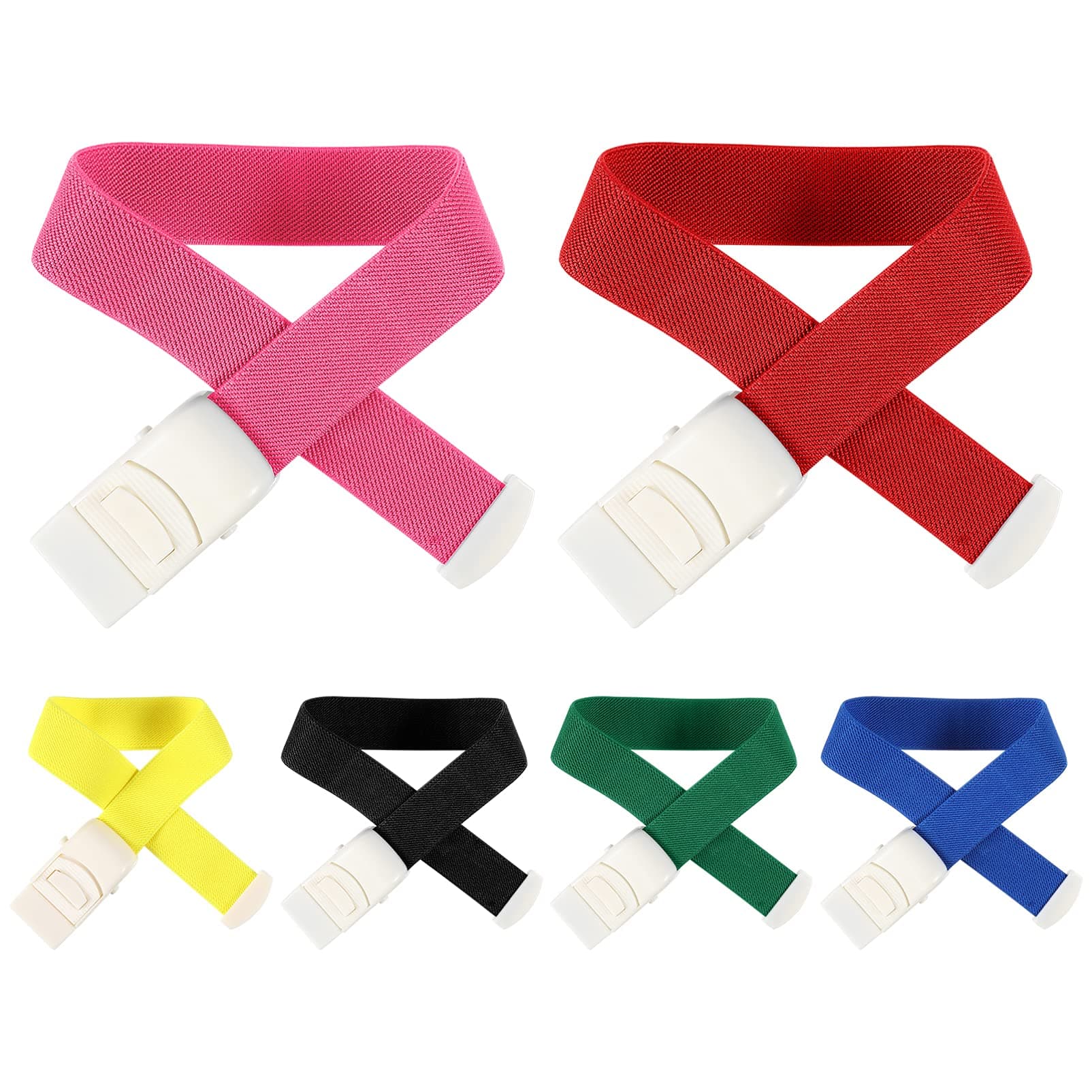 Healifty 6Pcs ABS Buckle Band Tourniquet Quick Release Tourniquet Portable Elastic Tourniquet for Outdoor Emergency (Mixed Color)