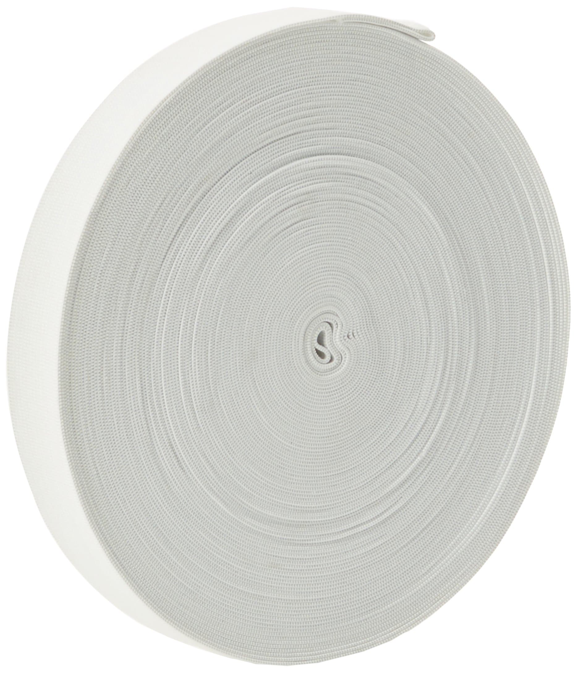 LEDUC Elastic on Bundle Roll, Polyester Blend, White, 25 mm x 25 m