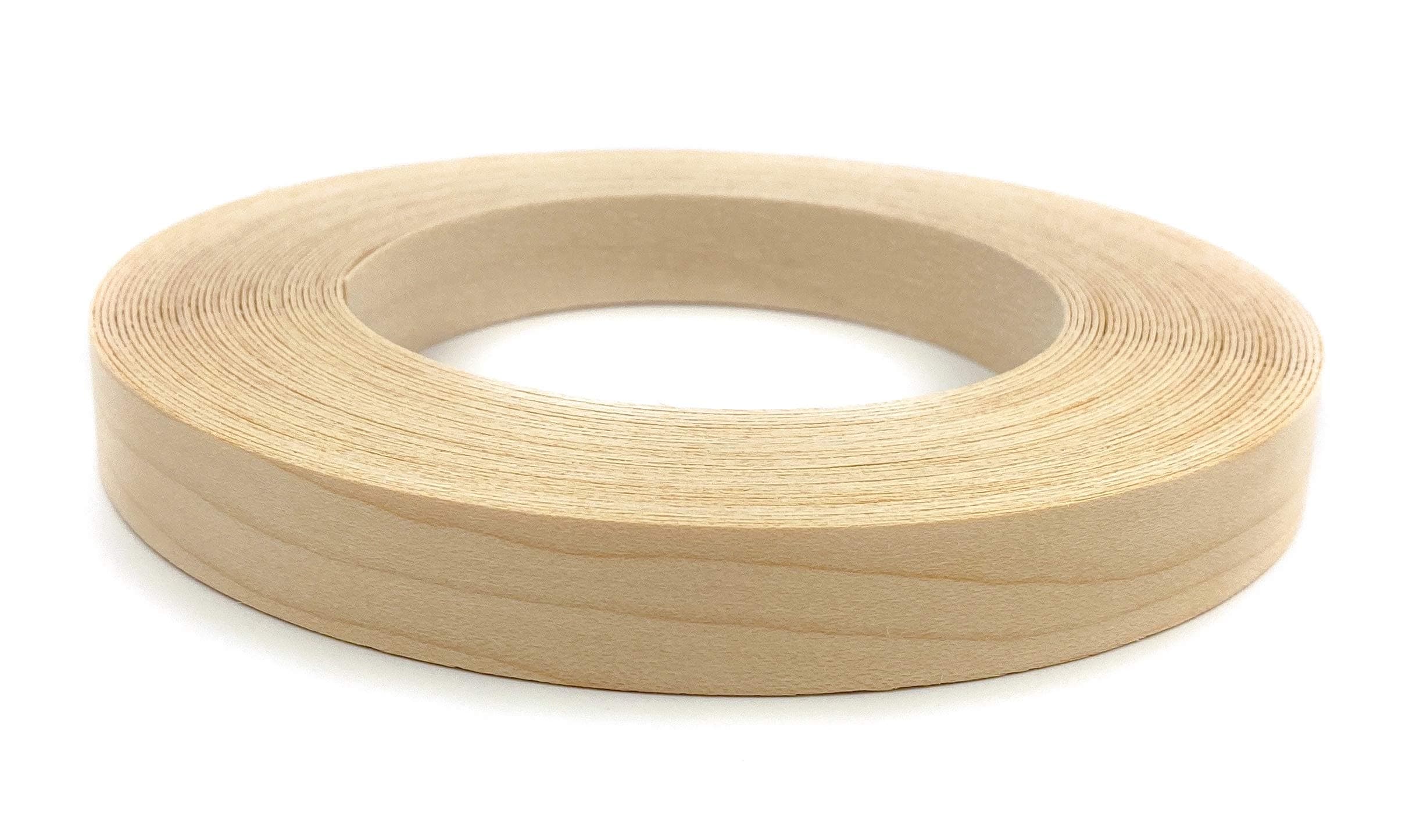 Edge Supply Maple 3/4" x 50' Roll of Plywood Edge Banding - Glued Real Wood Veneer Edge - Flexible Veneer Edge - Easy to Apply Iron on Edge Banding for Furniture Restoration - Made in USA