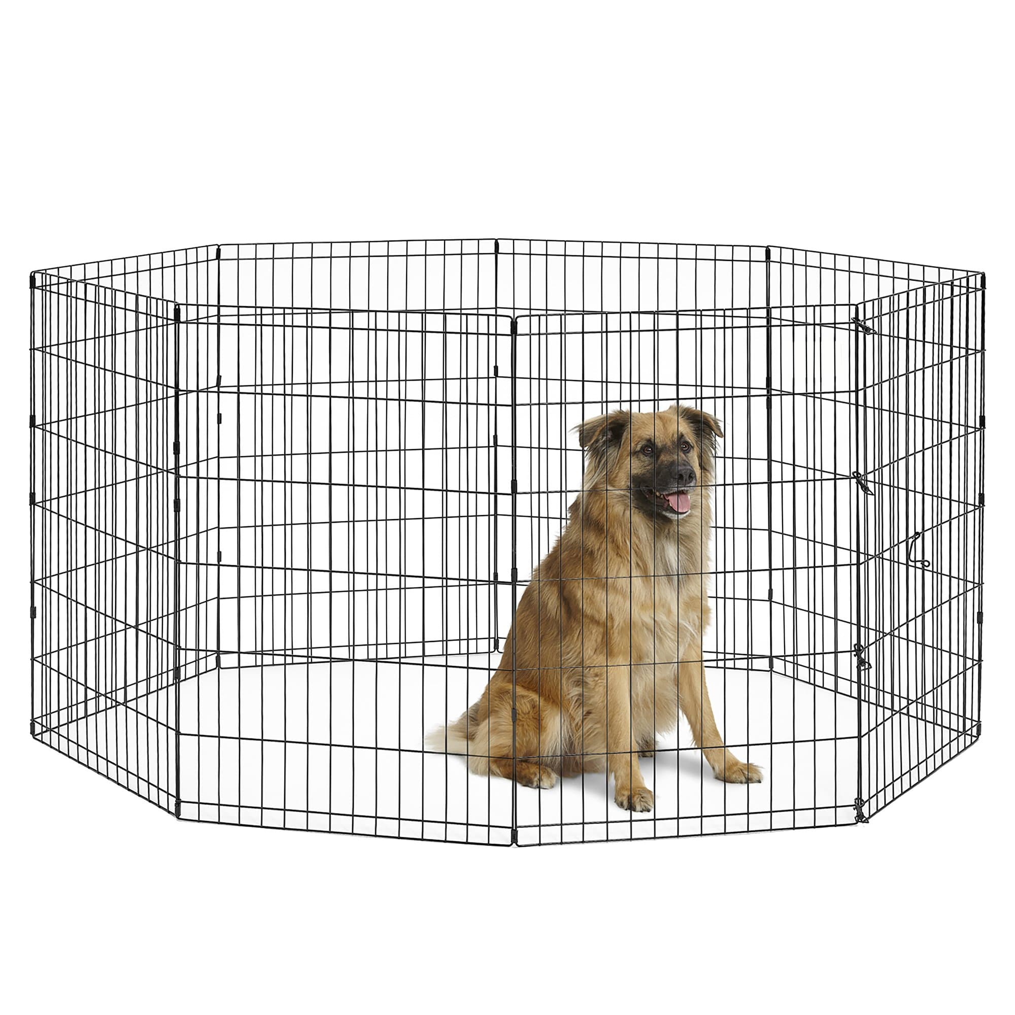 New World by MidWest Homes for Pets 36-Inch Exercise Pen, for Indoor and Outdoor use, 16 Sq Feet of Play, Folding Dog Pen, No Door Design for Maximum Security, Easy to Set Up, Foldable Pet Playpen