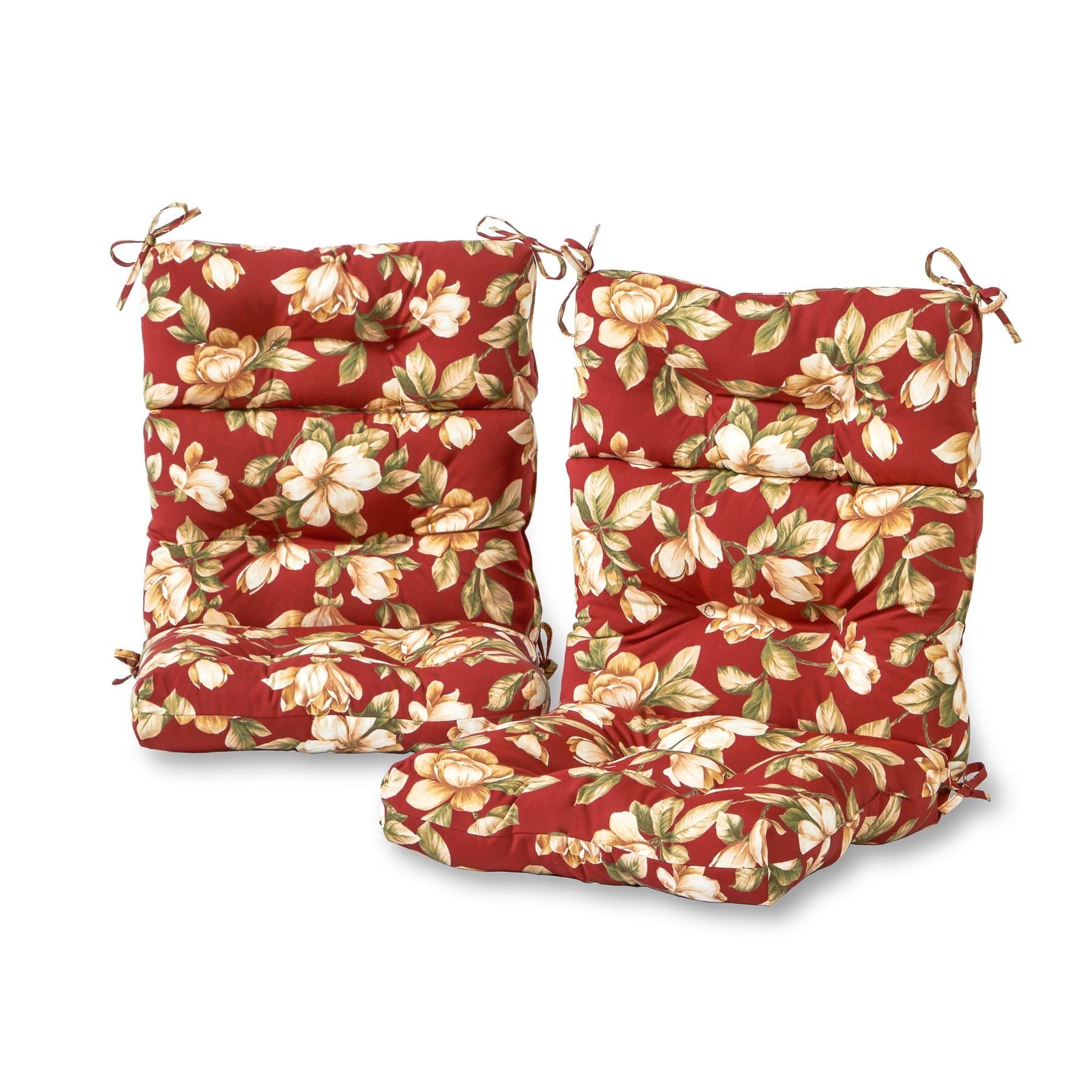 Greendale Home Fashions Outdoor 44x22-inch High Back Chair Cushions (Set of 2), Tuscan Floral