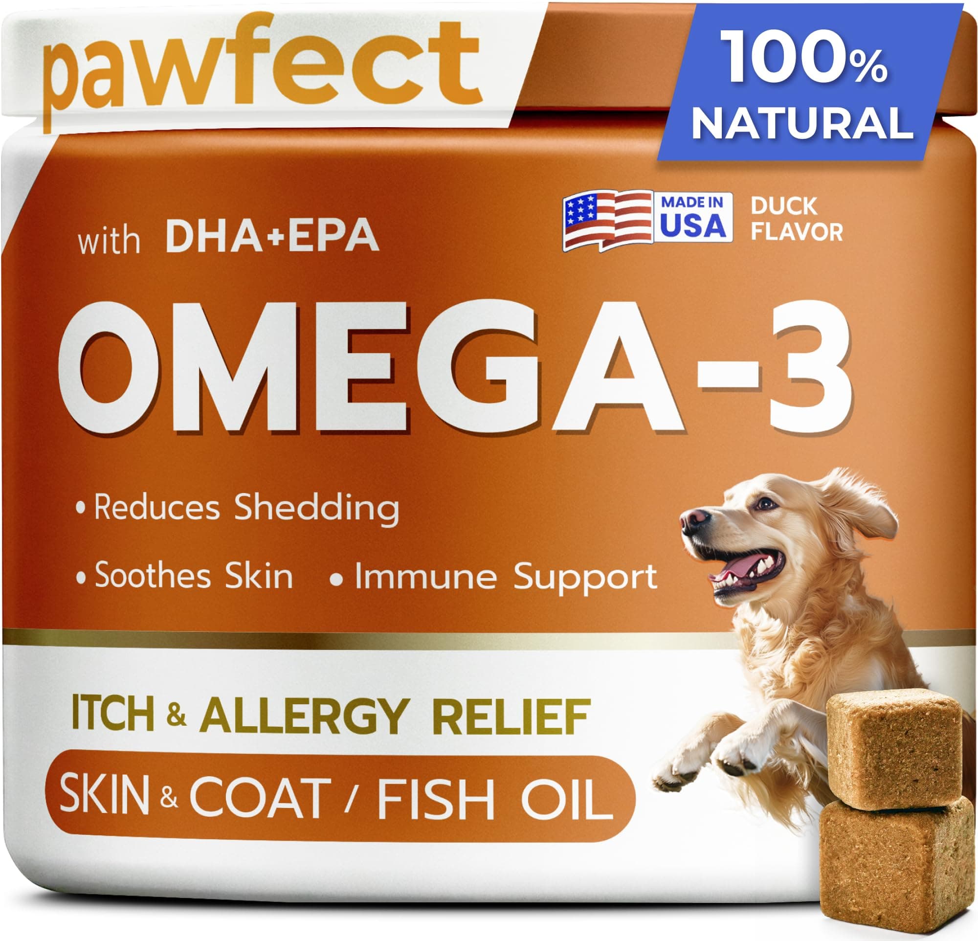 Fish Oil Omega 3 for Dogs - Allergy Relief - Joint Health - Itch Relief, Shedding - Skin and Coat Supplement - Alaskan Salmon Oil Chews - Omega 3 6 9 - EPA & DHA Fatty Acids
