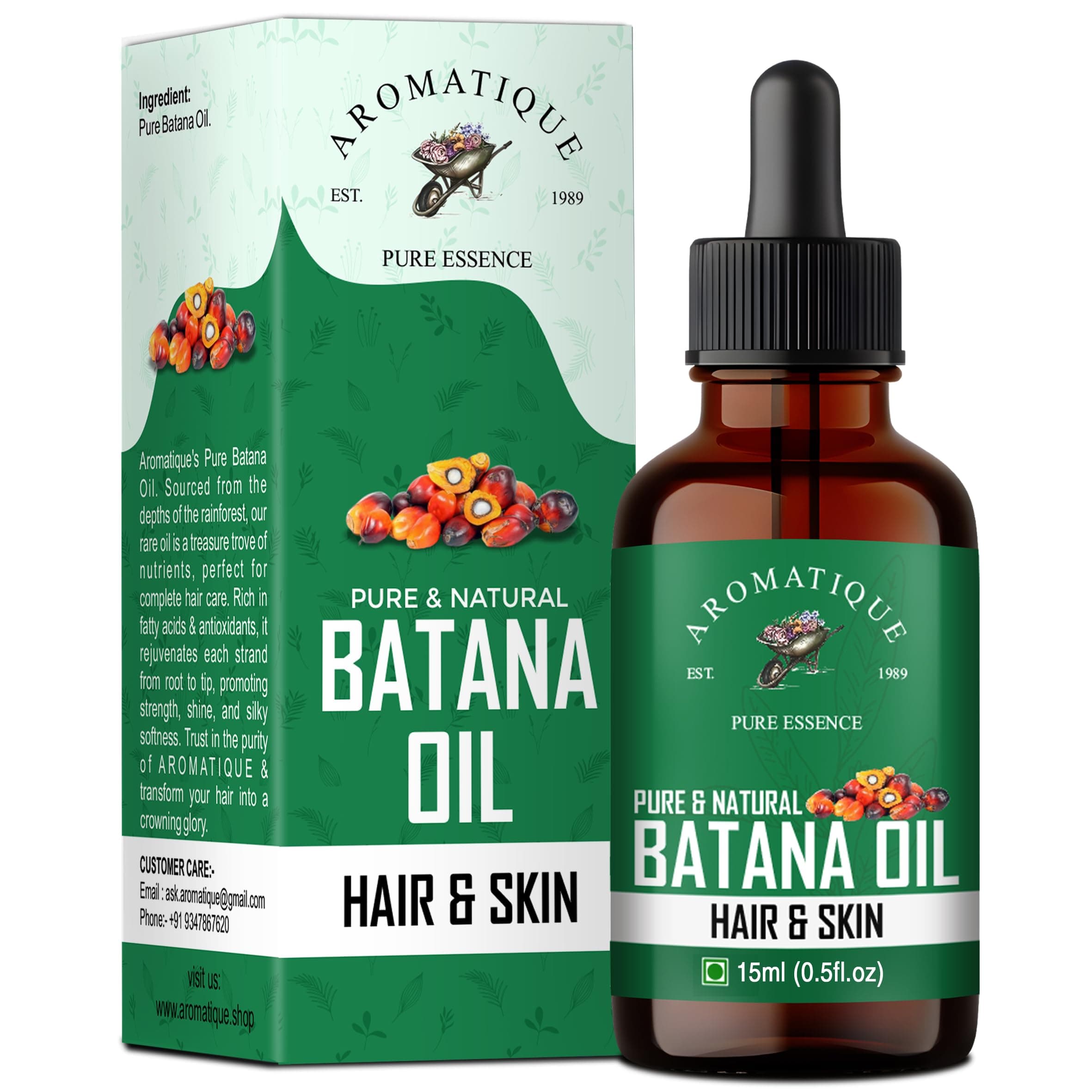 Pure Batana Oil For Hair By Dr Sebi Sourced From Honduras.Cold Pressed Oil, Derived from palm nut oil For Hair & Skin (15 ML)
