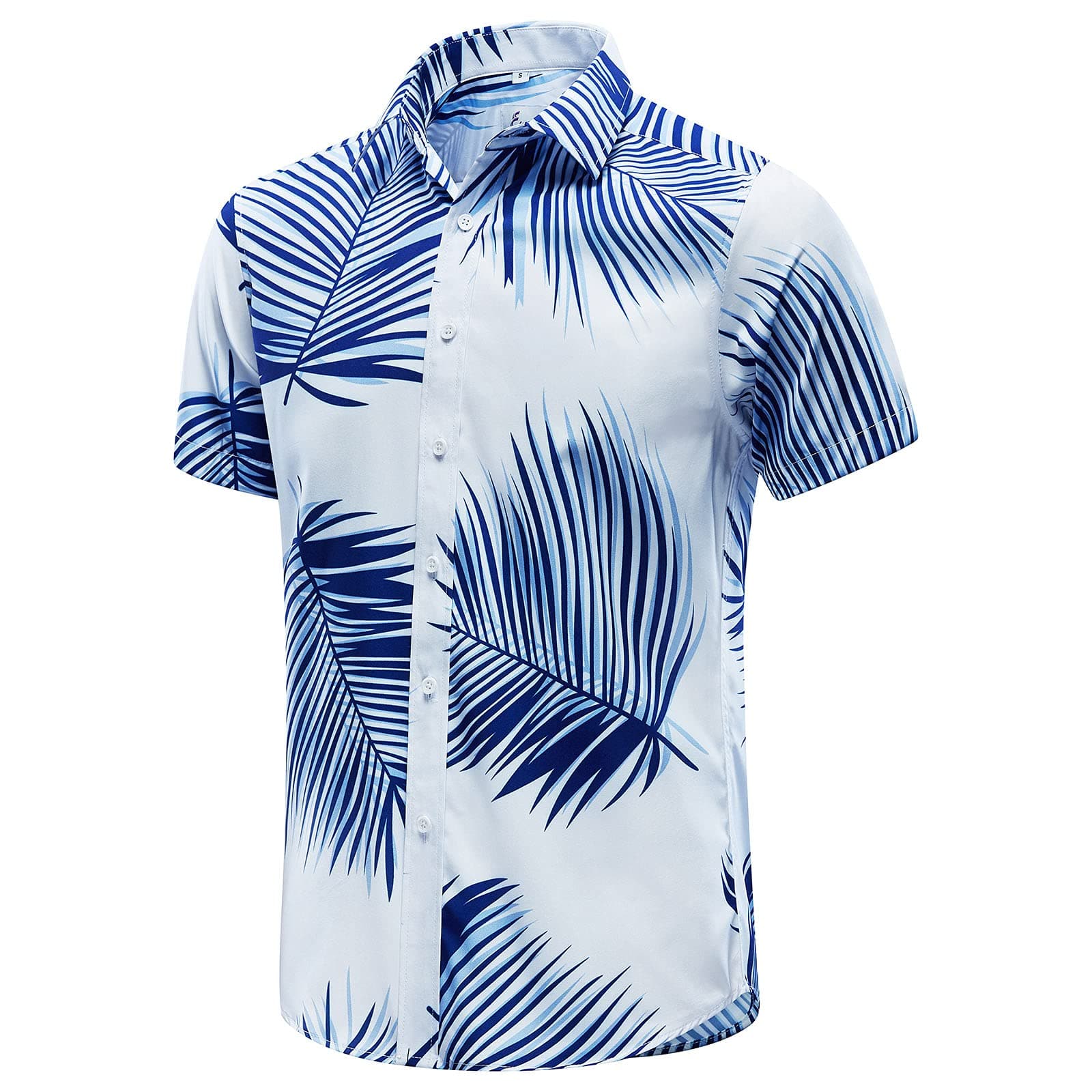 EUOWMen's Hawaiian Shirt Short Sleeves Printed Button Down Summer Beach Dress Shirts