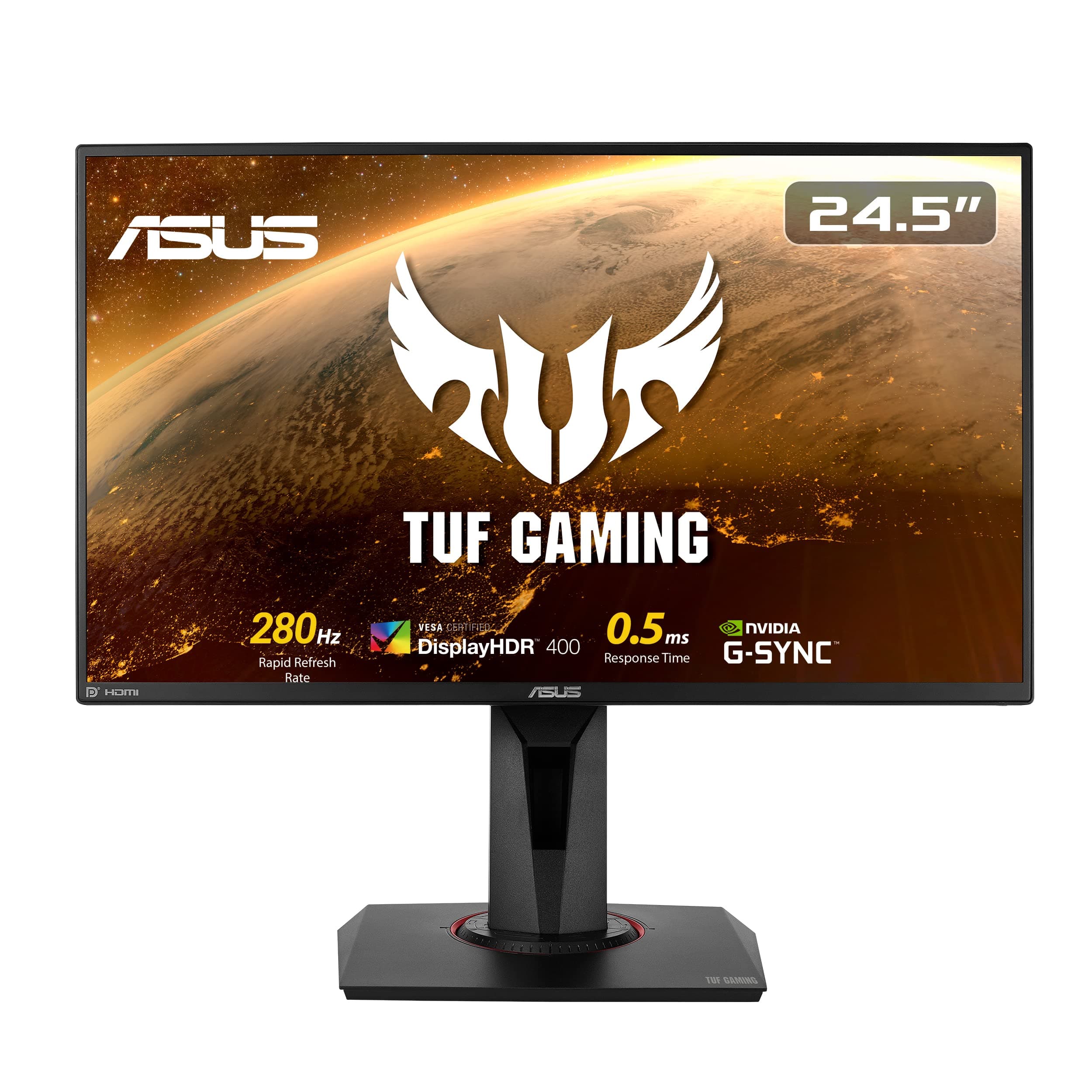 ASUS TUF Gaming VG258QM Gaming Monitor – 24.5 inch Full HD (1920x1080), 280Hz*, 0.5ms (GTG), Extreme Low Motion Blur Sync, G-SYNC Compatible, DisplayHDR 400