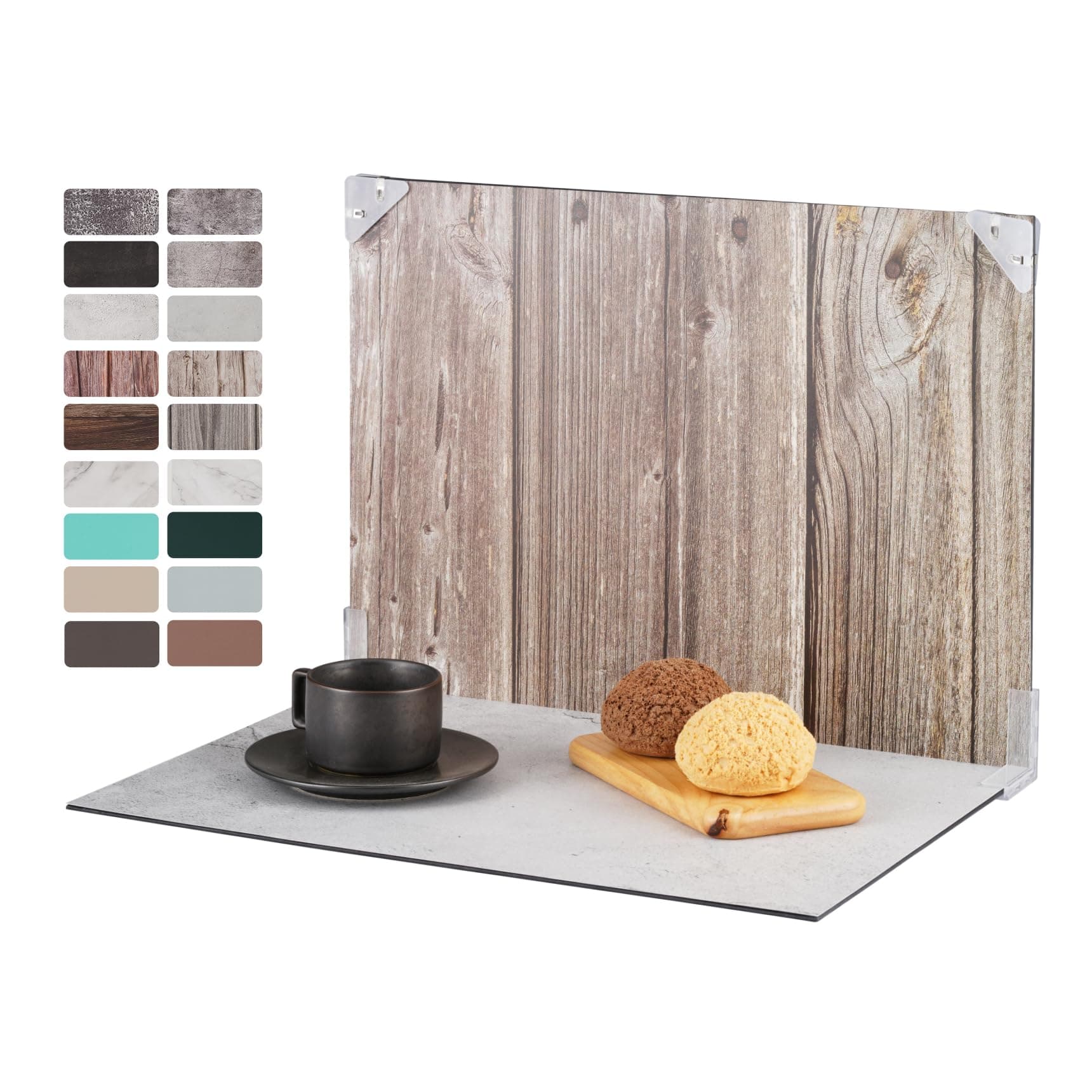 Meking Product Photography Backdrops Kit for Food Photography - 9 Double-Sided Background Paper with 18 Patterns