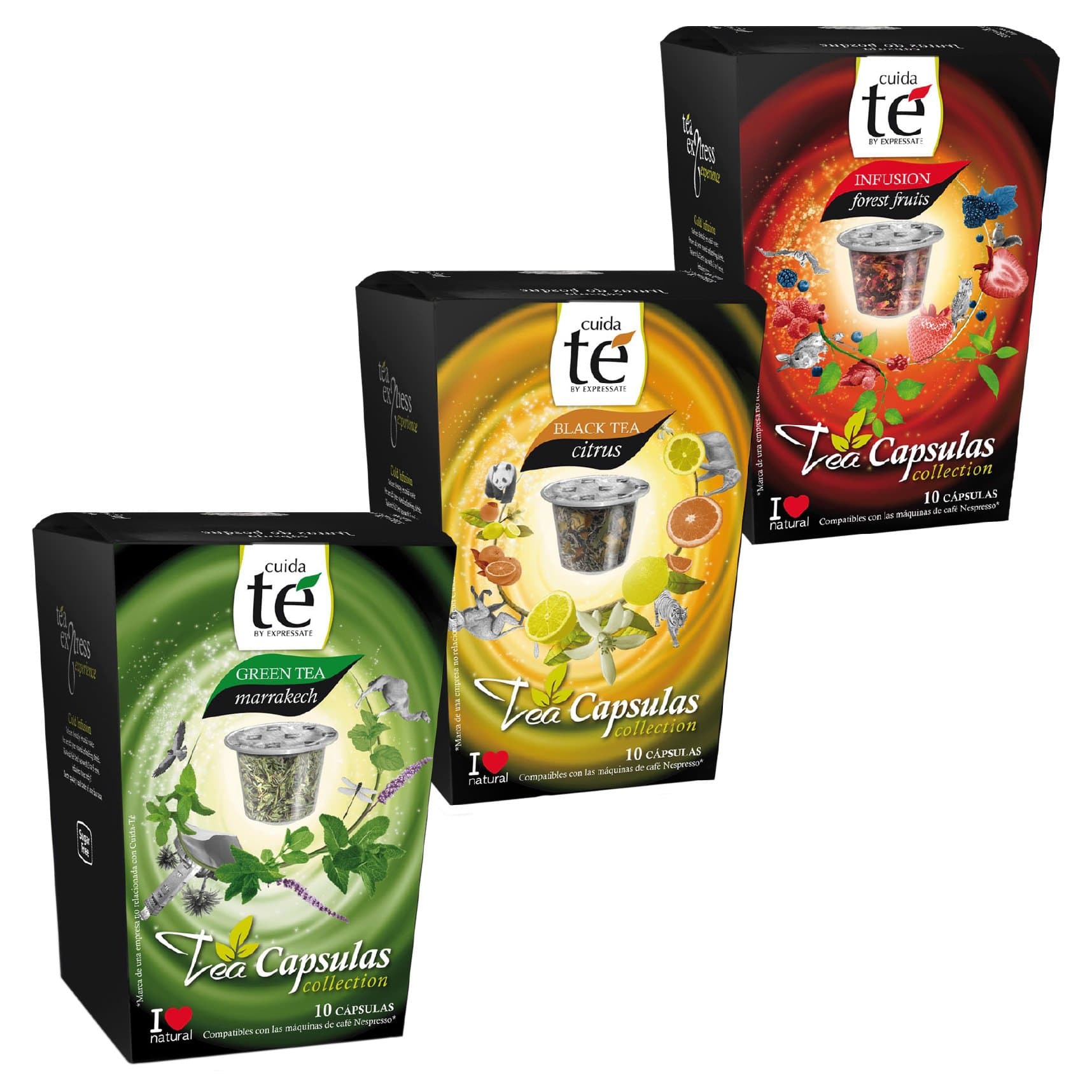 Cuida Te, Tea Mixture, 3 Teas, Capsules, Nespresso compatible, 3 x 10 Capsules