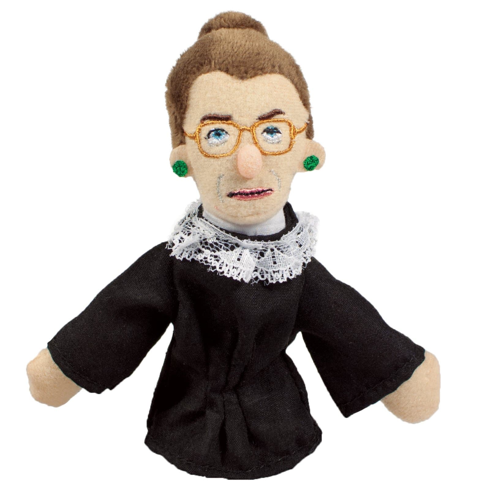 Ruth Bader Ginsburg Magnetic Personality - Plush Finger Puppet and Refrigerator Magnet, Approx 4" Tall