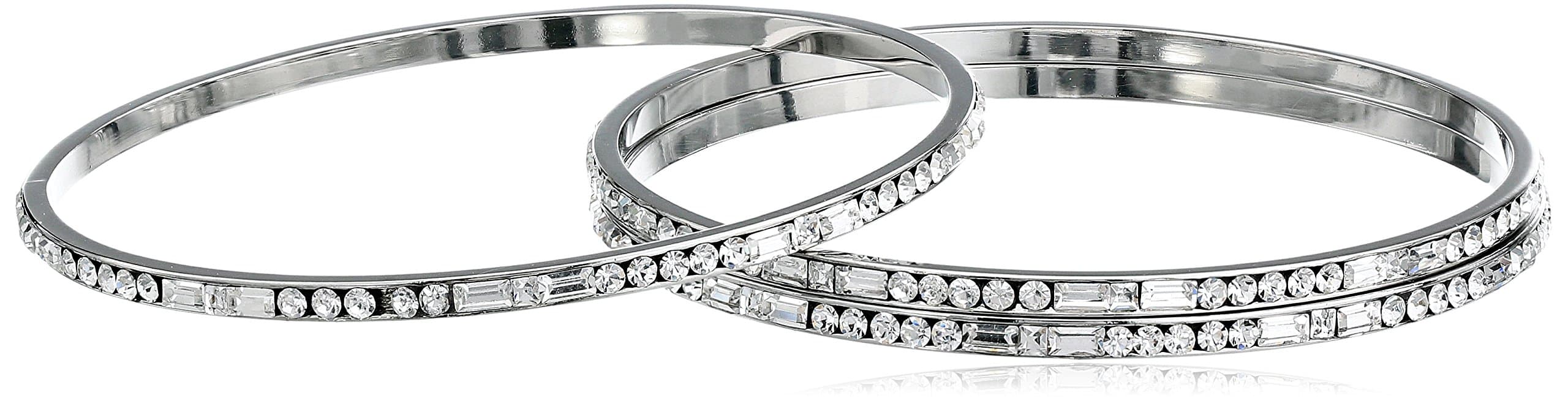 "Crystal Basics" Metal Deco Crystal Set of 3 Bangles