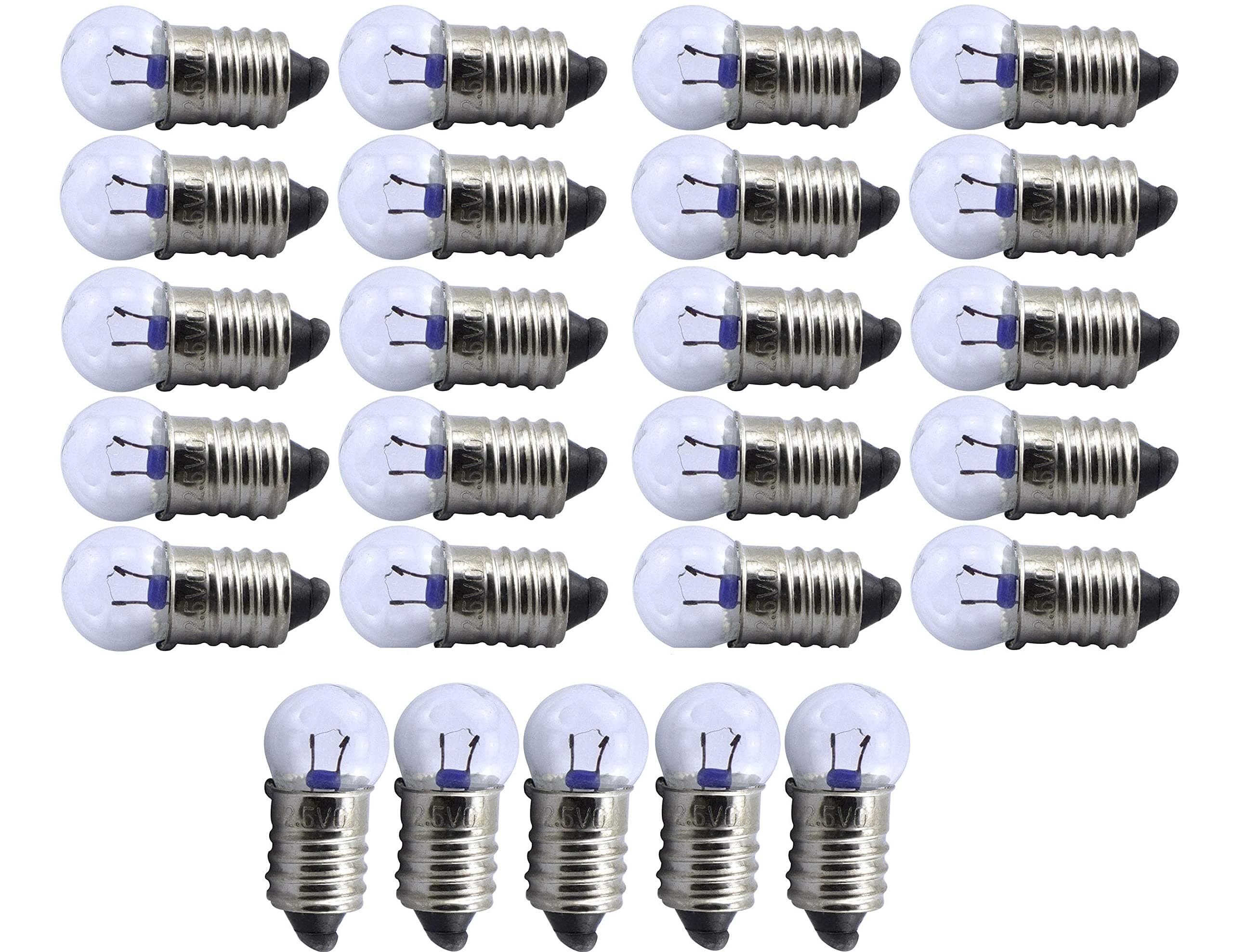 TOTOT 10pcs E10 Mini Light Bulbs 2.5V 0.3A Physical Electrical Experiment Screw Base Indicator Light Incandescent Bulb Old-Fashioned Flashlight Lamp