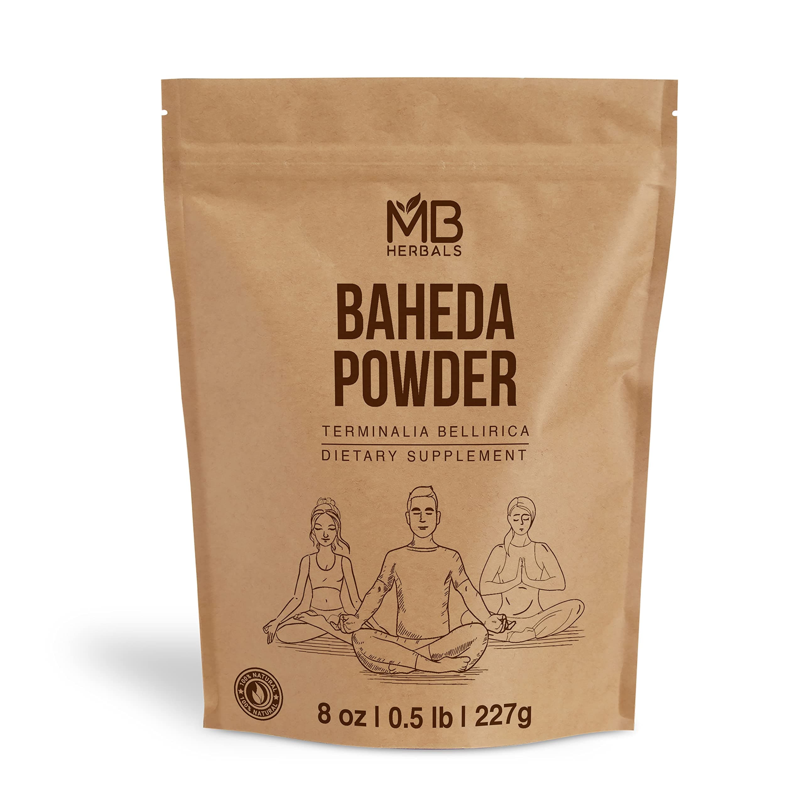 MB Herbals Baheda Powder 227 Gram / 8 oz | Bhibhitaki | Terminalia bellirica | Beleric Myrobalan