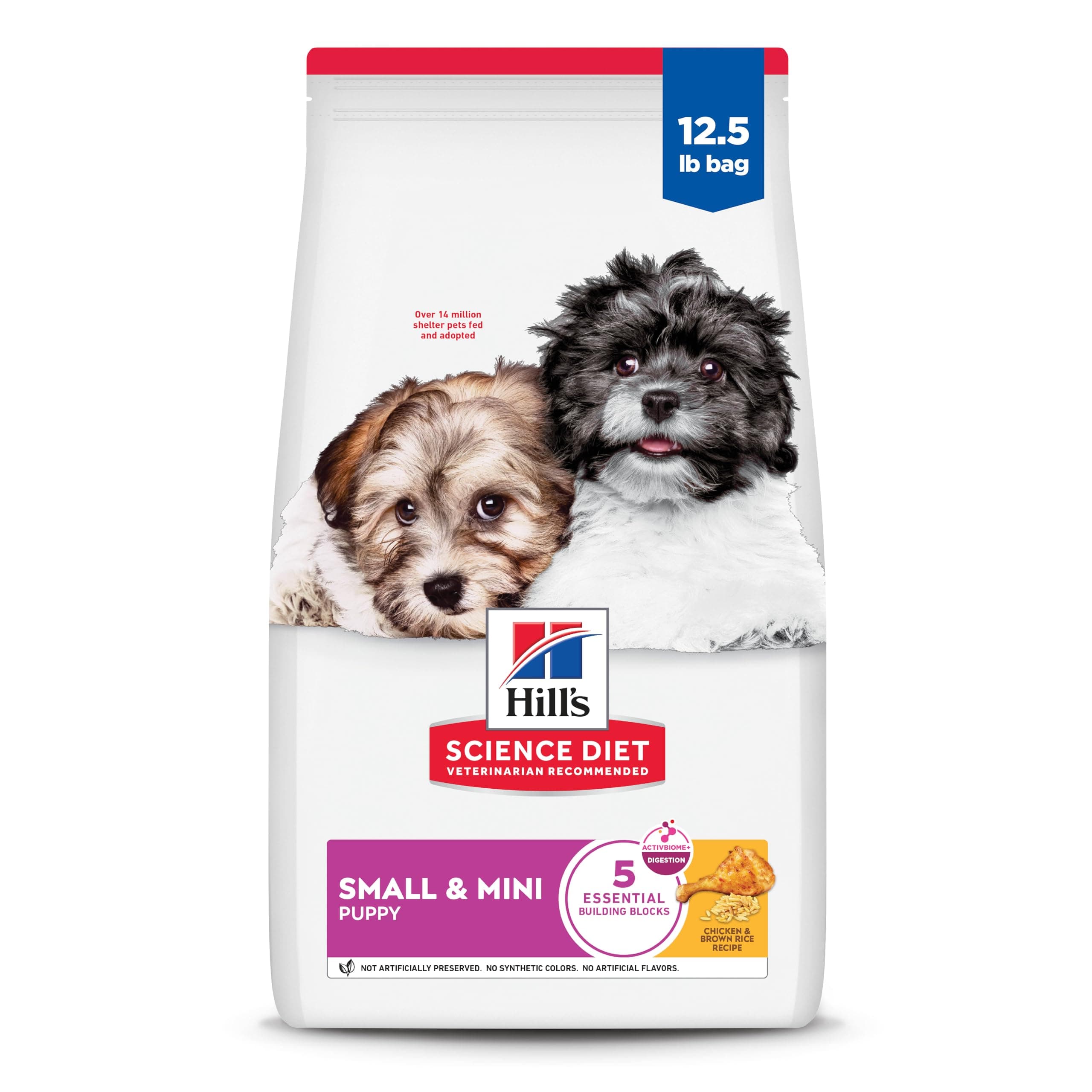Hill's Science Diet Puppy Small & Mini Dry Dog Food, Chicken & Brown Rice, 12.5 lb. Bag