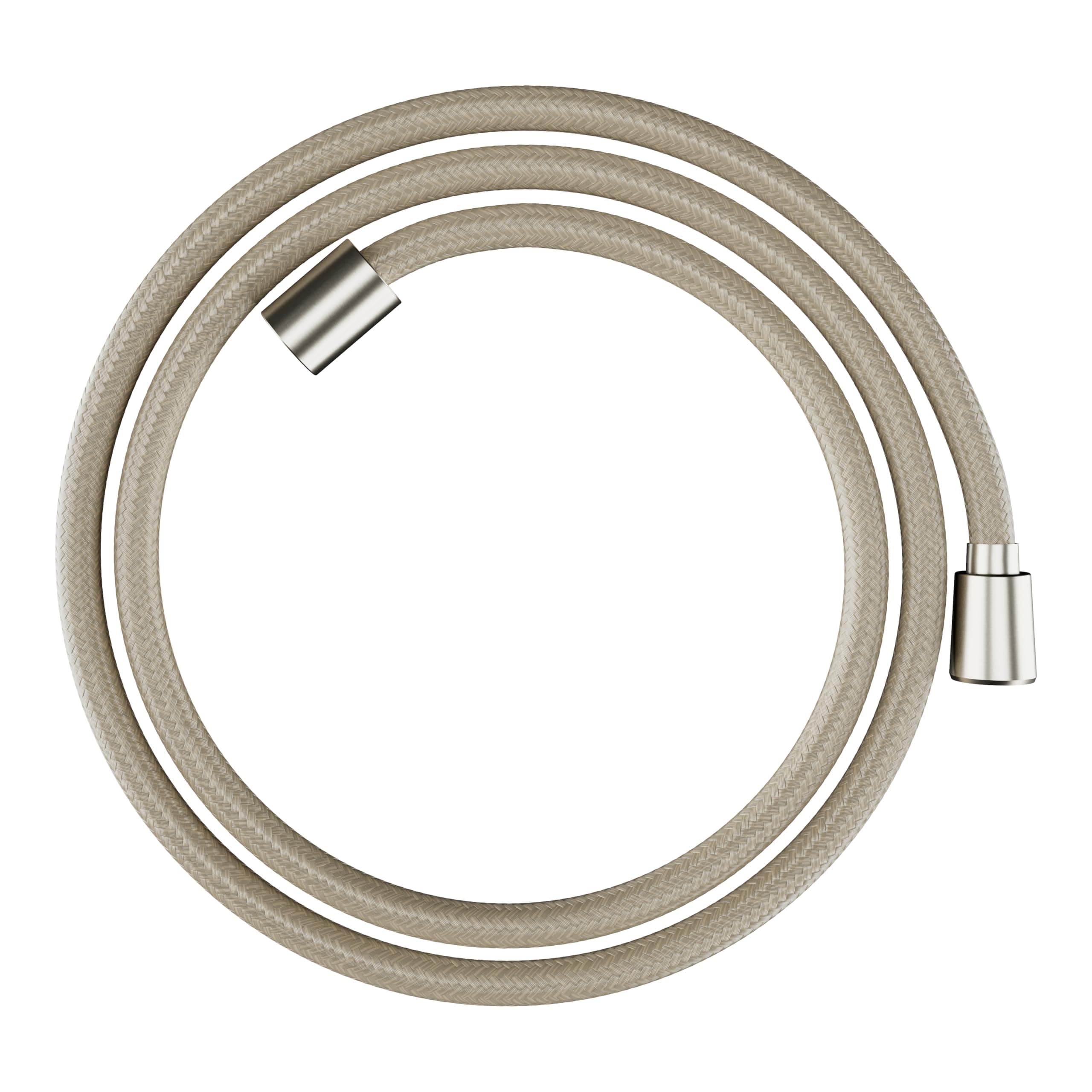 hansgrohe 28260820 DesignFlex Textile Brushed Nickel Handshower Hose, 63-inch