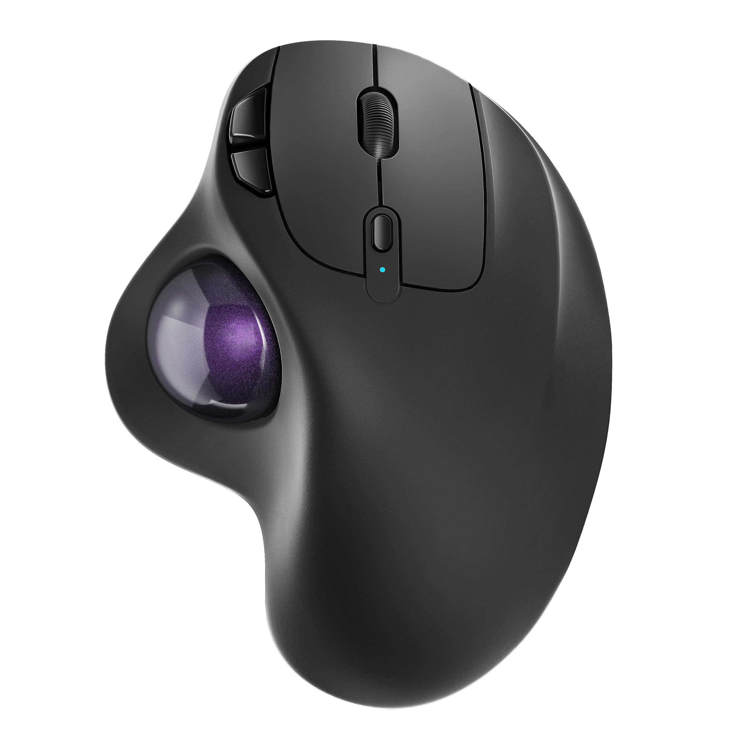 Wireless Trackball Mouse, Rechargeable Ergonomic Mouse, Easy Thumb Control, Precise & Smooth Tracking, 3 Device Connection (Bluetooth or USB), Compatible for PC, Laptop, iPad, Mac, Windows, Android