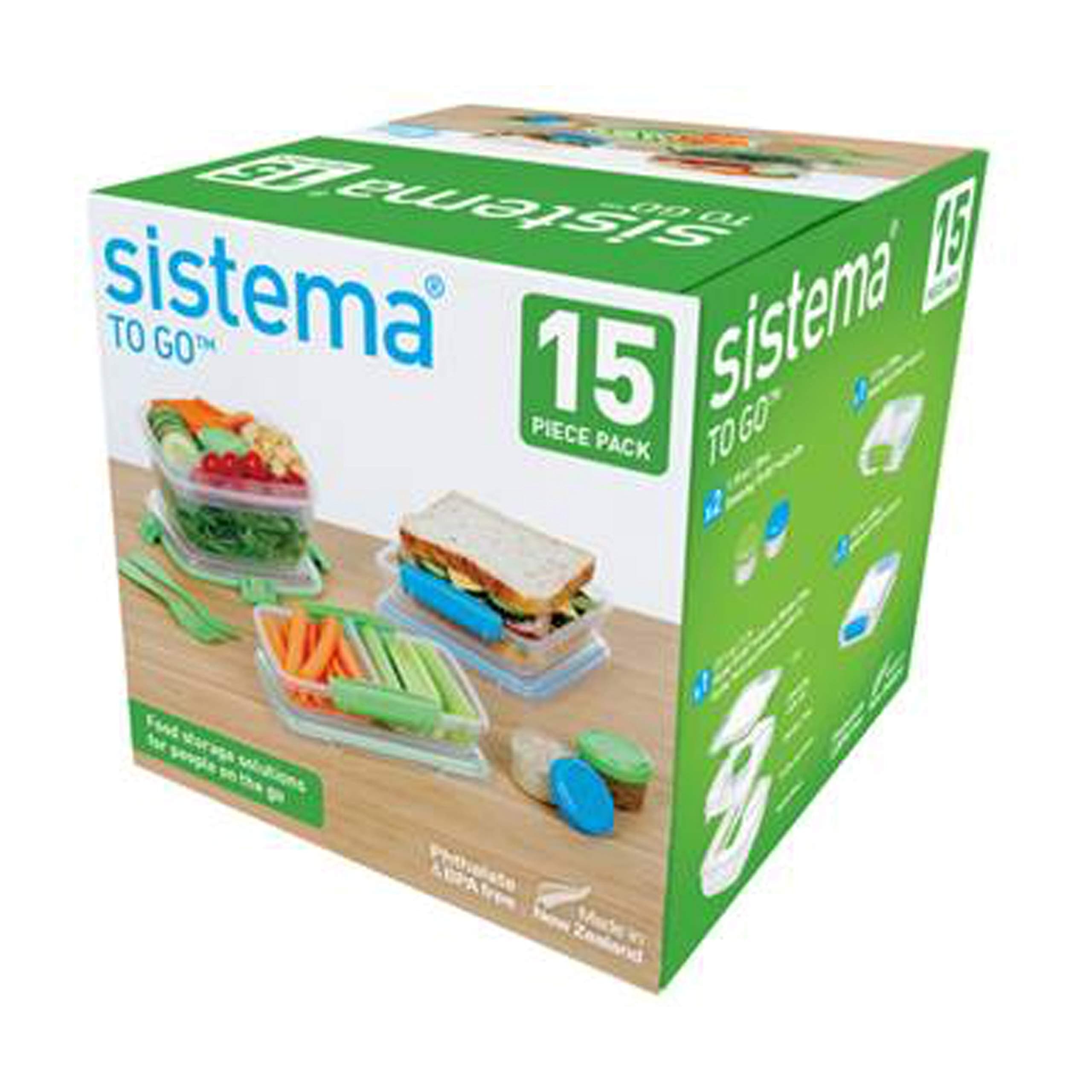 Sistema 1013ZS to Go 15-Piece Food Storage Container Set, Plastic