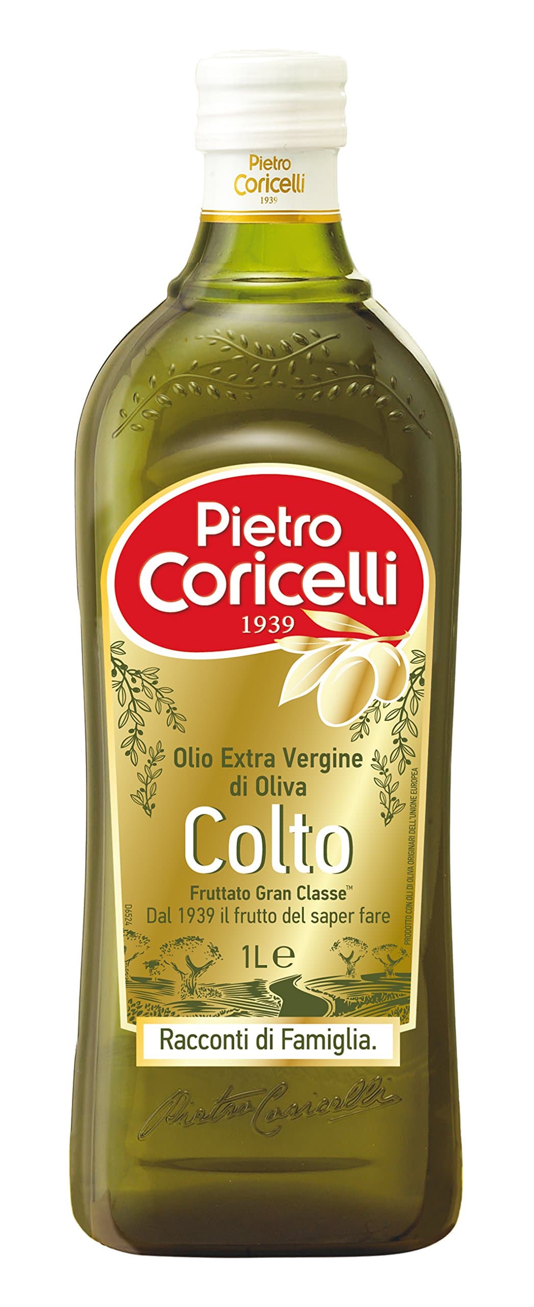 Pietro Coricelli Extra Virgin Olive Oil Cultivated Fruity Gran Classe - 6 Bottles of 1000 ml
