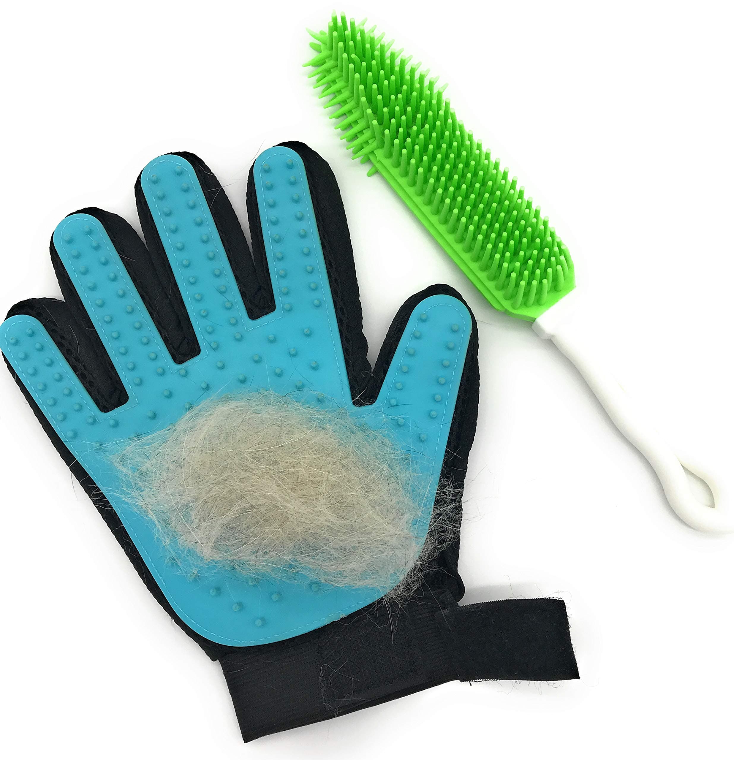 Dashka Pet Groomer Glove and Pet Hair Remover Brush Pair, Remover and Deshedding Tools for Your Pet Hair Removal and Grooming Needs