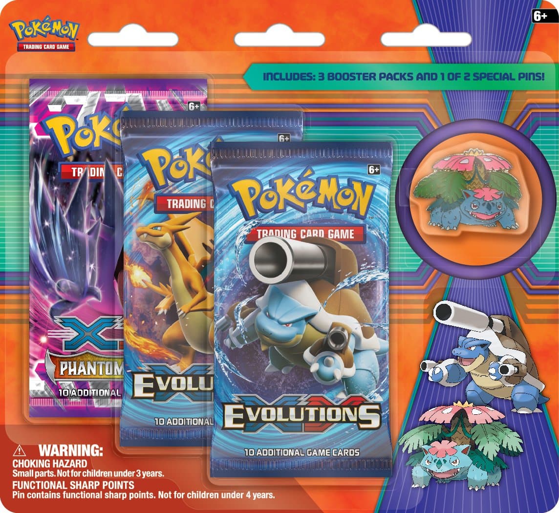 Pokémon: 3-Pack Blister - Mega Blastoise Pin