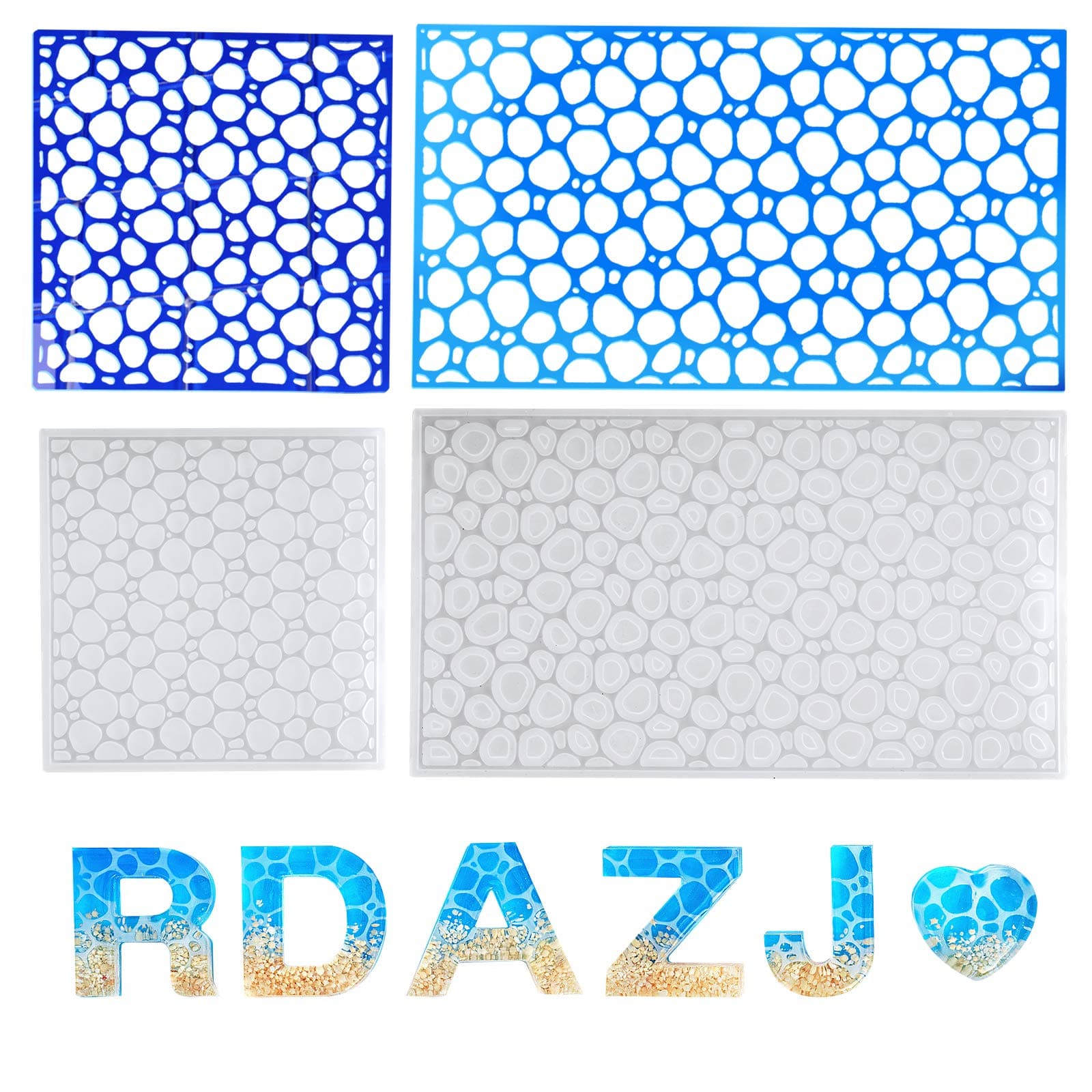 NiArt Water Ripple Effect for Resin Molds, DIY Silicone Epoxy Casting Thin Flexible Soft Smooth Sea Ocean Ornament Handmade Art Craft Jewelry Pendant Keychain Necklace Earring Holiday Home Decoration