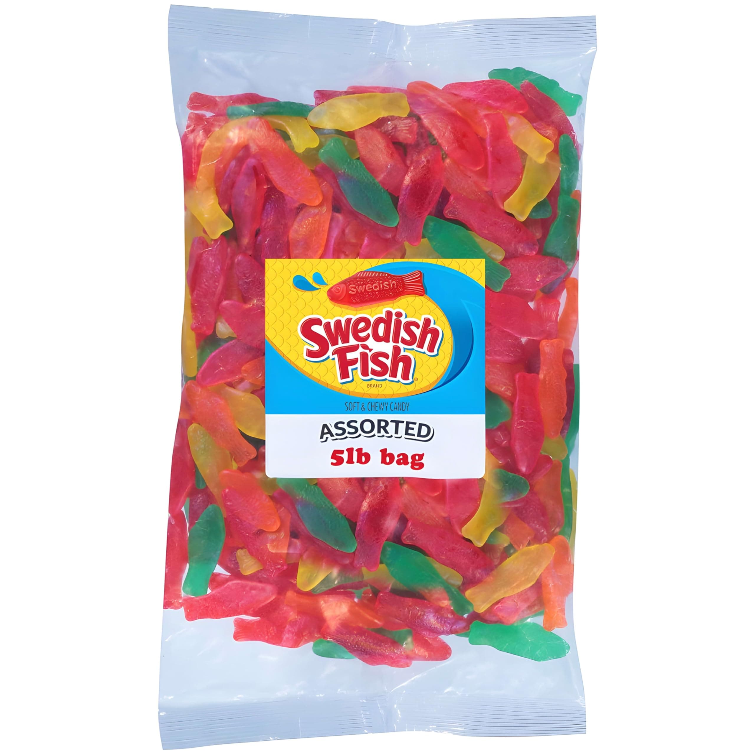 Swedish Fish Assorted Flavor Soft & Chewy Candy - 5 Pound Bag
