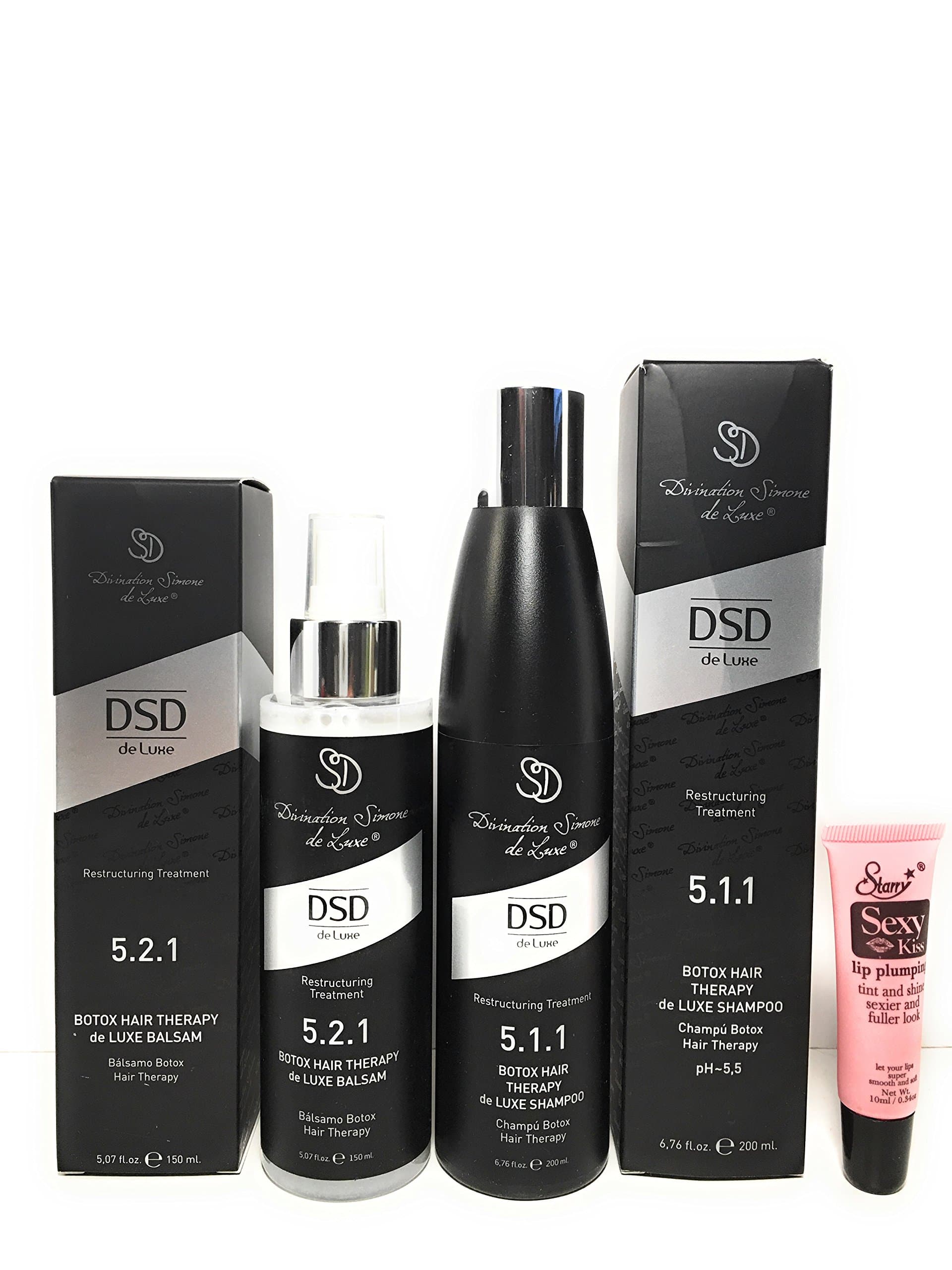 Divination Simone De Luxe (5.1.1) BTX Hair Therapy de Luxe Shampoo & (5.2.1) BTX Hair Therapy de Luxe Balsam - Free Starry Lip Plumping Gloss 10ml