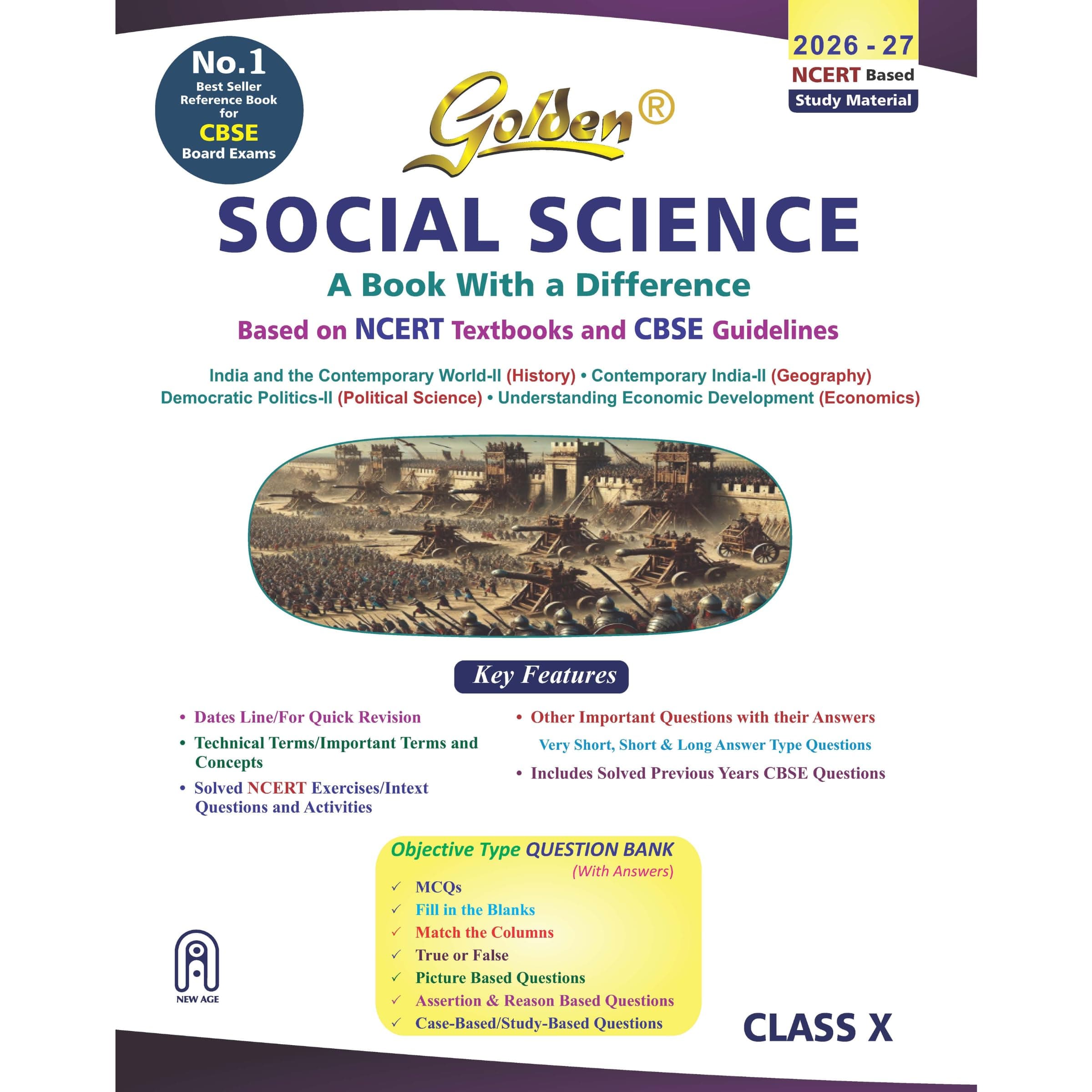 New Age International Private Limited Golden Social Science (History, Geography, Civics and Economics): Based on NCERT for Class- 10 (For CBSE 2023 Board Exams, includes Objective Type Question Bank)