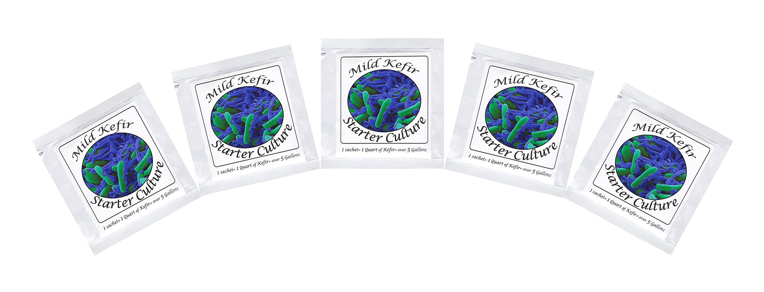 Kefir Starter Cultures - Pack of Freeze-Dried Culture Sachets For Creamy and Mild Milk Kefir (5 sachets)