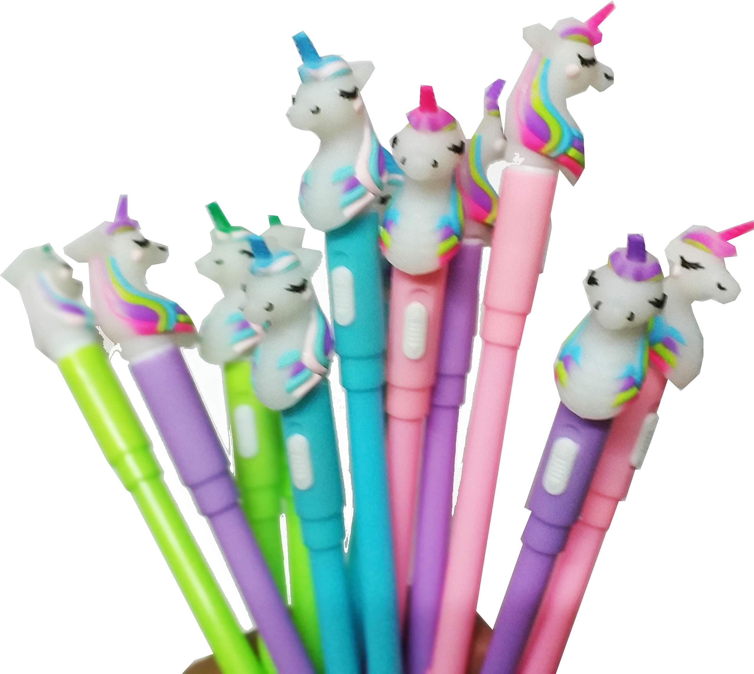 DHINCHAK 12 Piece Beautiful Glow Gel Pen Set for Kids and All of Their Favourite Character (Returning Gift Set for Bday)