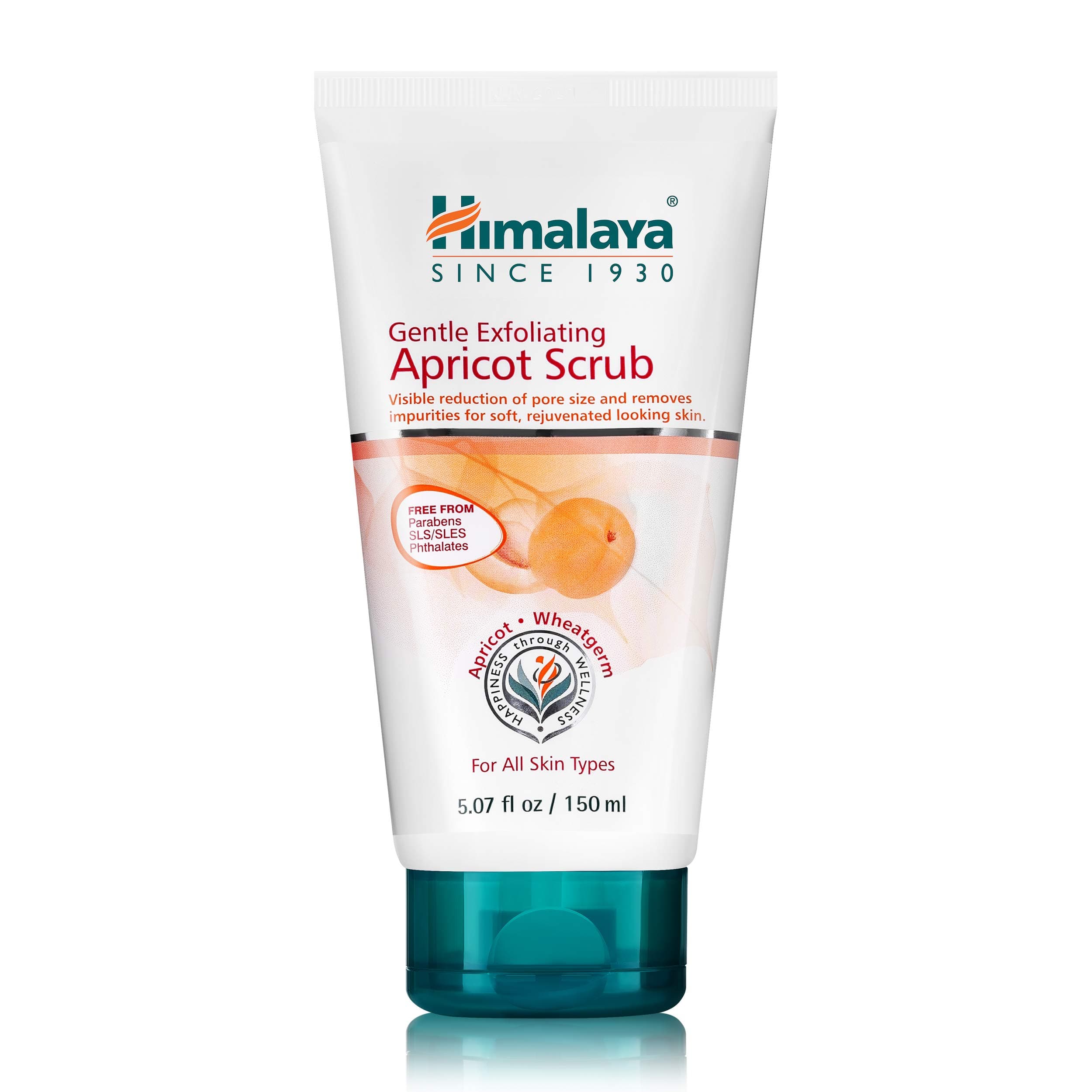 Himalaya Gentle Exfoliating Apricot Scrub with Vitamin E, Exfoliates Dead Skin Cells, For All Skin Types, Free from Parabens, SLS and Phthalates, 150 ml (5.07 oz)