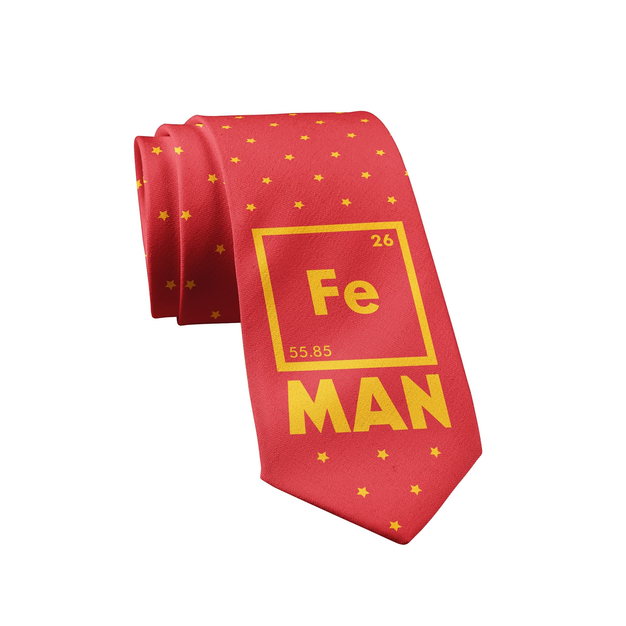 Iron Science Necktie - Mens Novelty Science Teacher Tie with Periodic Table Design