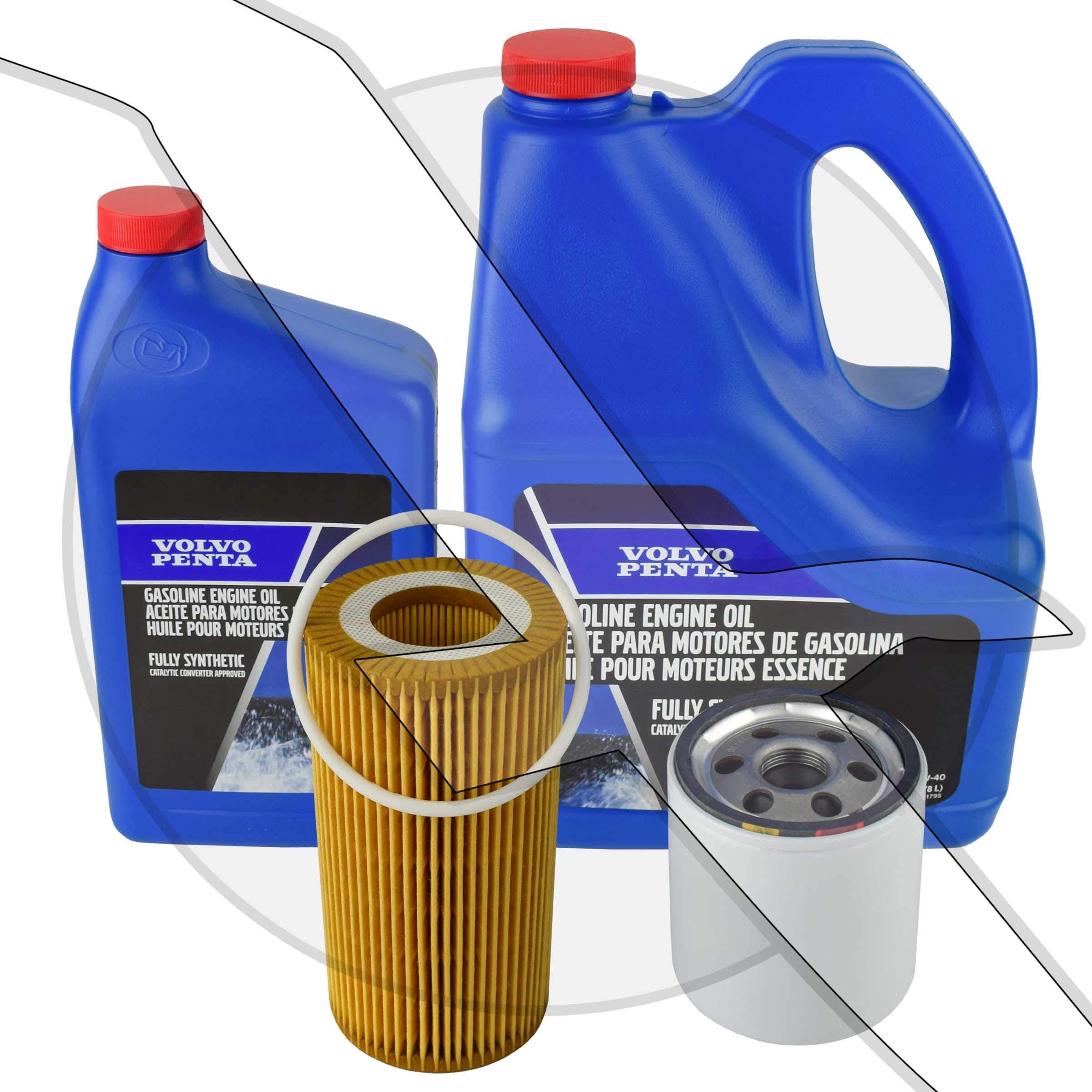 Volvo Penta Gas Full Synthetic 10W40 Oil Change & Filter Kit