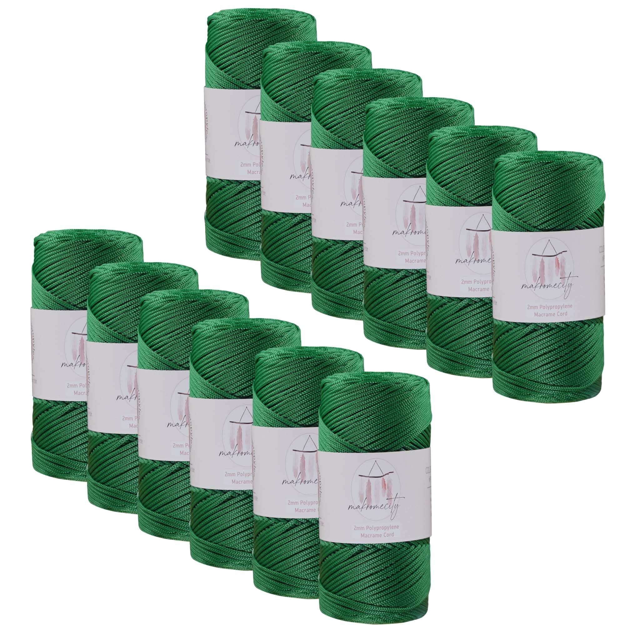 Makromecity 12 Skeins Polyester Macrame Cord 2mm x 250 Yards (750 Feet) 2mm Polypropylene Macrame Cord for Macrame Arts & Crafts Wall Hanging Bags Underplates Rugs (29 Colors)