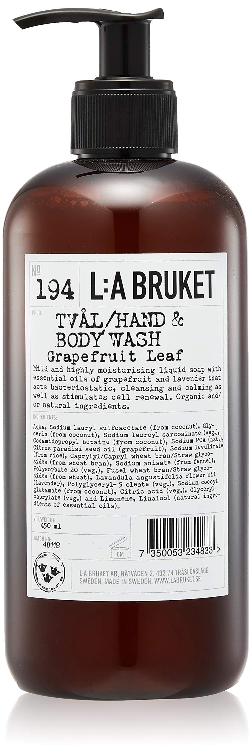 L:A Bruket No. 194 Grapefruit Leaf Hand & Body Wash 450 ml