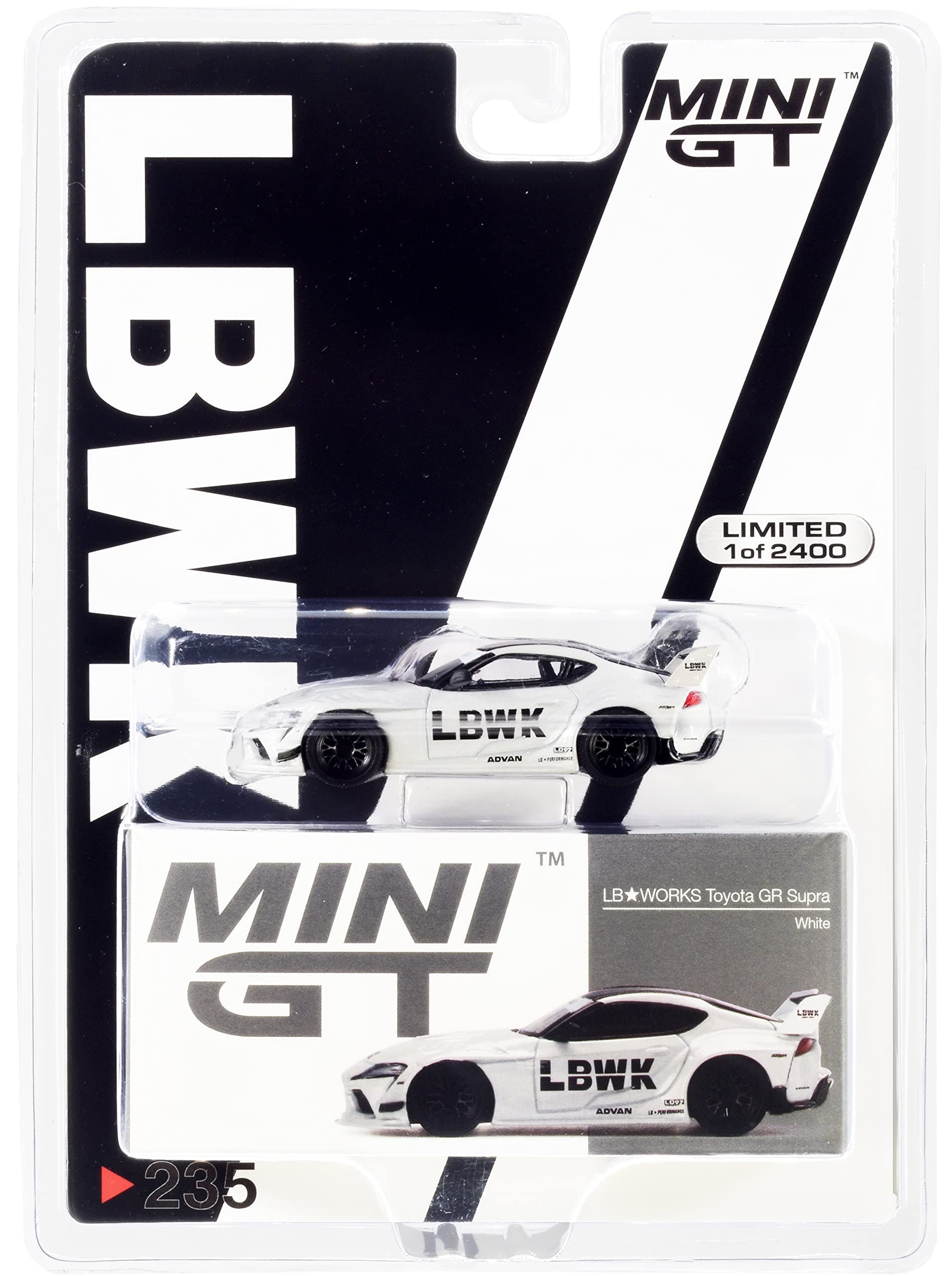 GR Supra LB Works Off White Metallic with Black Top Limited Edition to 2400 Pieces Worldwide 1/64 Diecast Model Car by True Scale Miniatures MGT00235