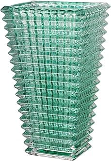 MCMCNCUIU Crystal Glass Vase, Large Crystal Vases for Flowers, Large Flower Vase, Green Modern Vases for Living Room, Bedroom, Kitchen, Dining Table, Mantle, Wedding, 11 Inches