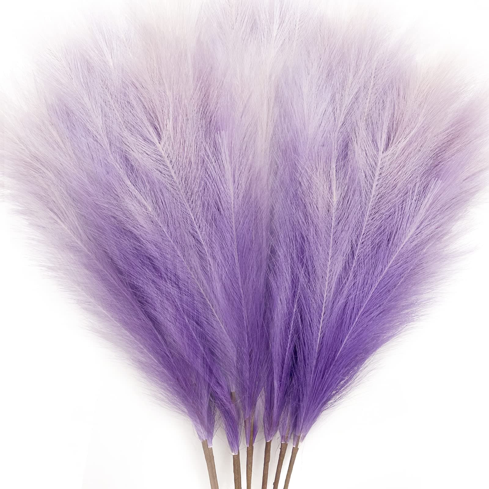 KALYLOC 8Pcs 3FT Purple Colorful Faux Pampas Grass, Fake Artificial Pampass Grass Decor, Filler Tall Pampas Grass Reed Fluffy Stems Plant for Home Boho Living Room Wedding Decoration