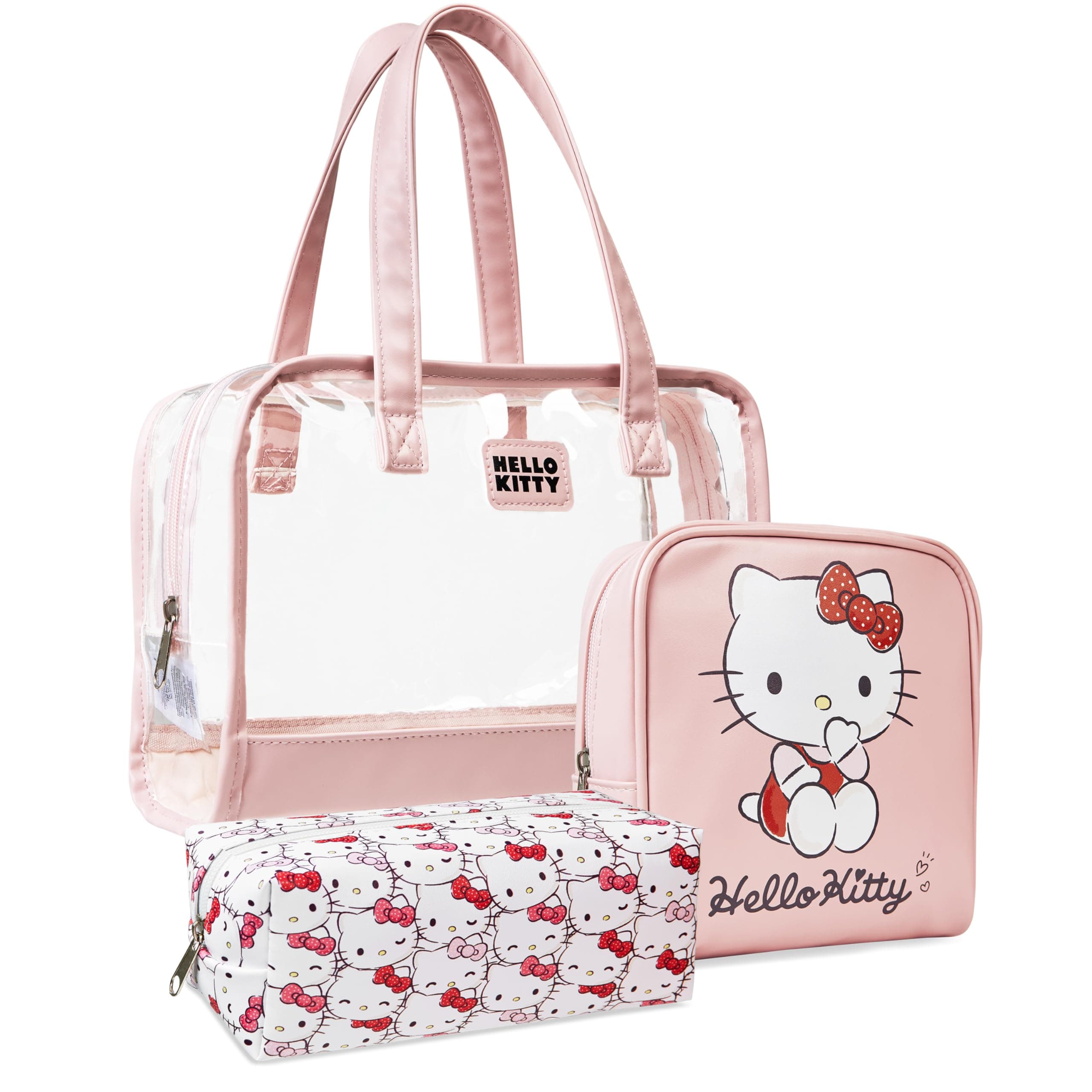 Hello Kitty Toiletry Bags Set of 3 Women Cosmetic Bags for Women Gift, Pink