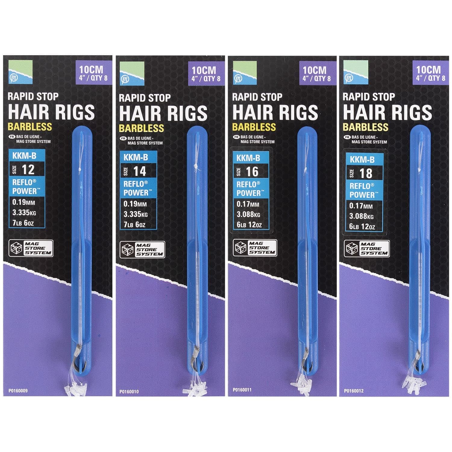 Preston InnovationsRapid Stop Hair Rigs Barbless KKM-B 4" 10cm Qty 8