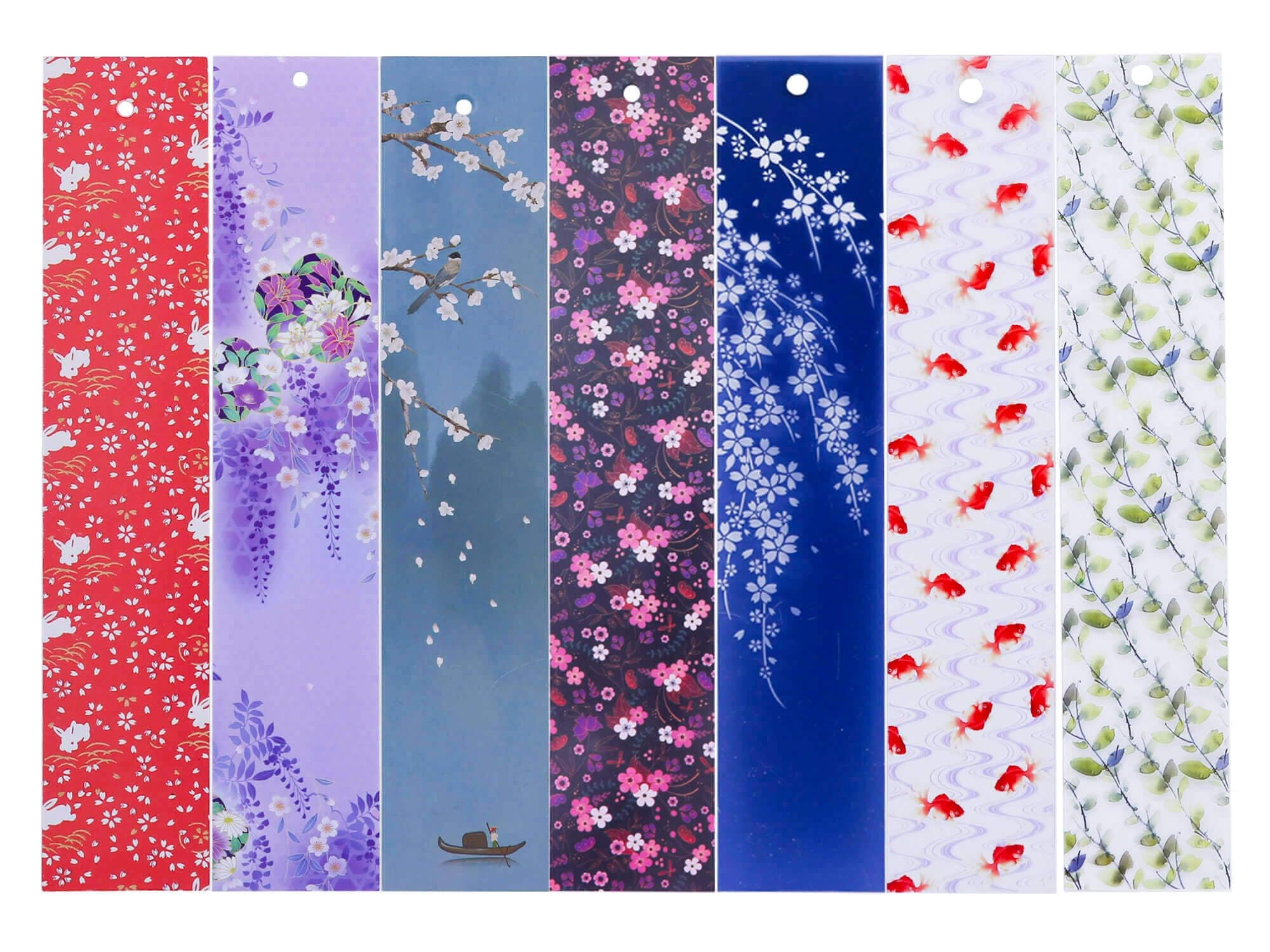 A.F.N.A.L Japanese Wind Chime Tassels Wind Catcher Random 5 PVC Cards, Accessories for Japanese Cast Iron Wind Bell, 1.6" x 7.9"