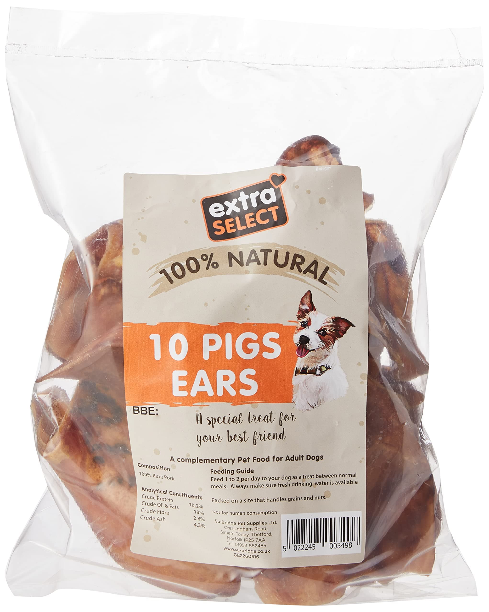 Pigs Ears Tasty Dog Treat Chews- Pack of 1