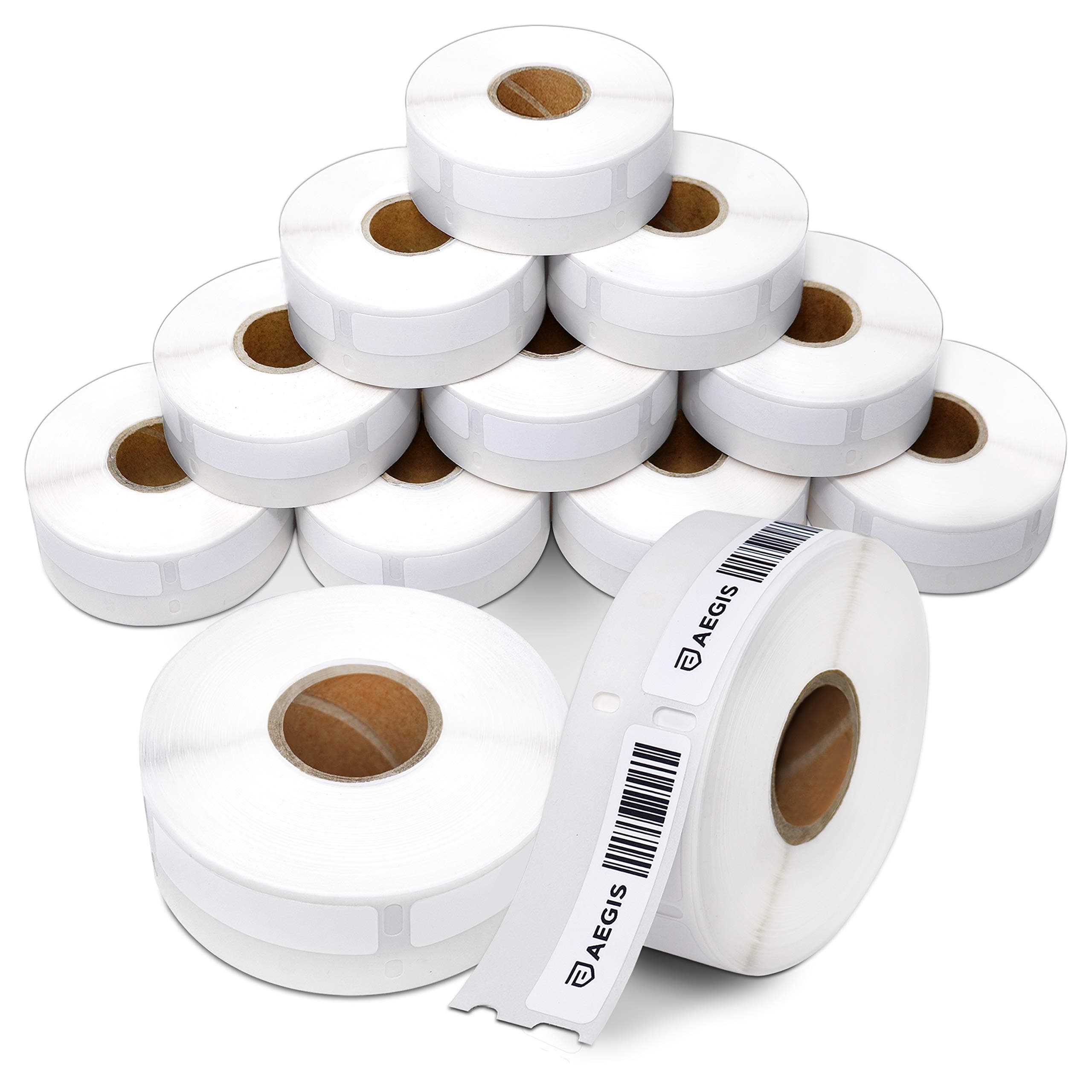 Aegis Adhesives - Replacement for DYMO 30346 (12 Rolls, 7200 Labels) 1/2" X 1 7/8" Direct Thermal Library Barcode Labels - Compatible with LabelWriter 450, 450 Turbo, 4XL Printers (NOT 550, 5XL)
