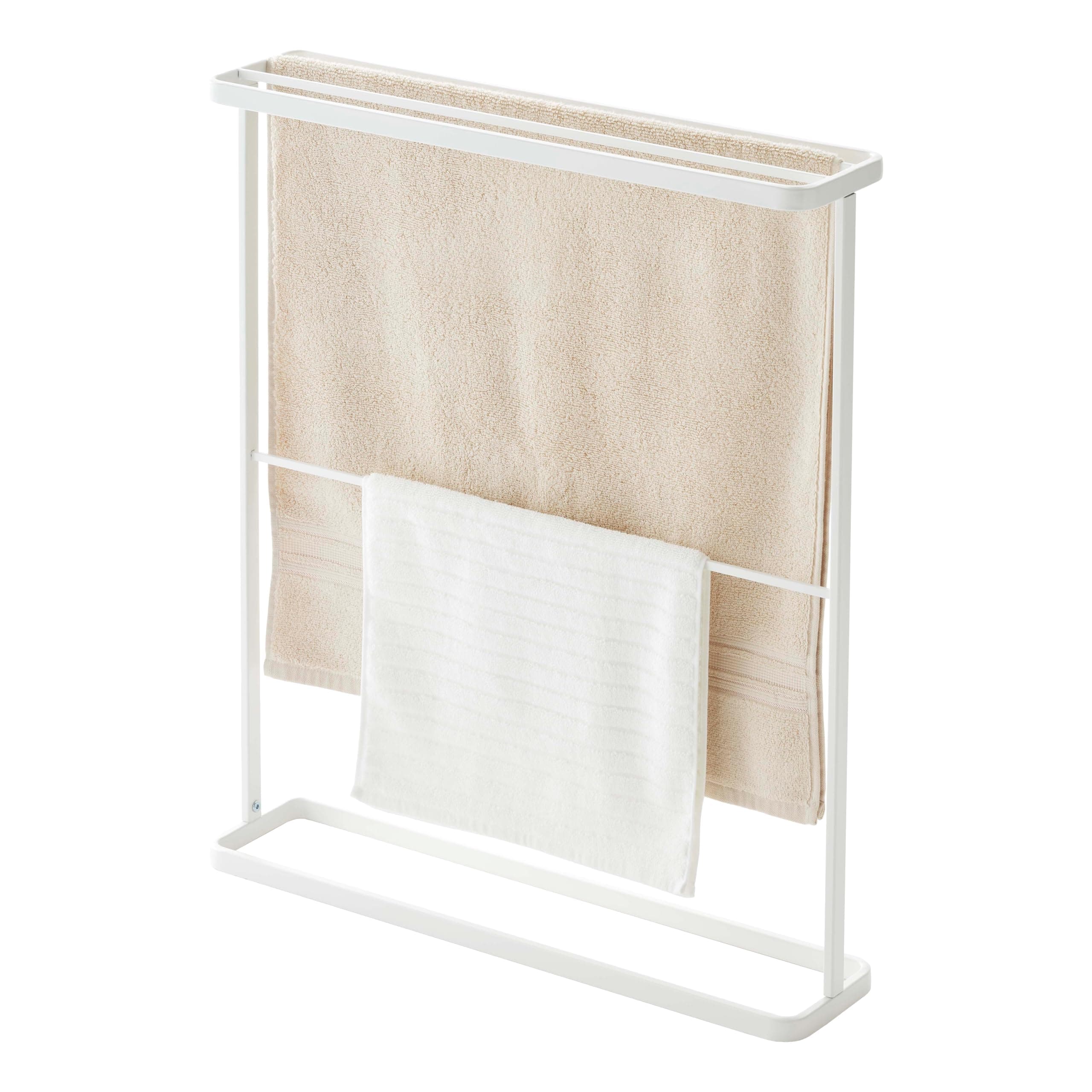 Home Tower Bath Towel Hanger - Bathroom Organizer Storage Holder Dry Rack, 30" - Steel - Holds Towels Up to 24.5" X 58"